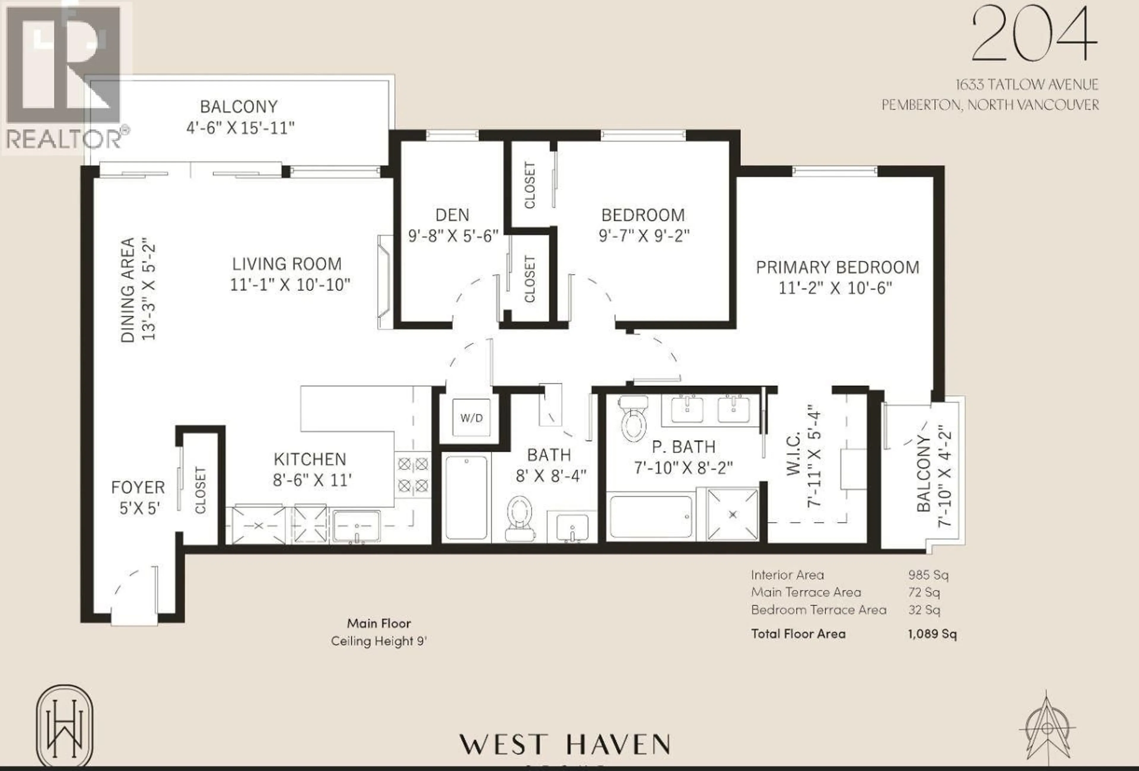 Floor plan for 204 - 1633 TATLOW AVENUE, North Vancouver British Columbia V7P2Z8