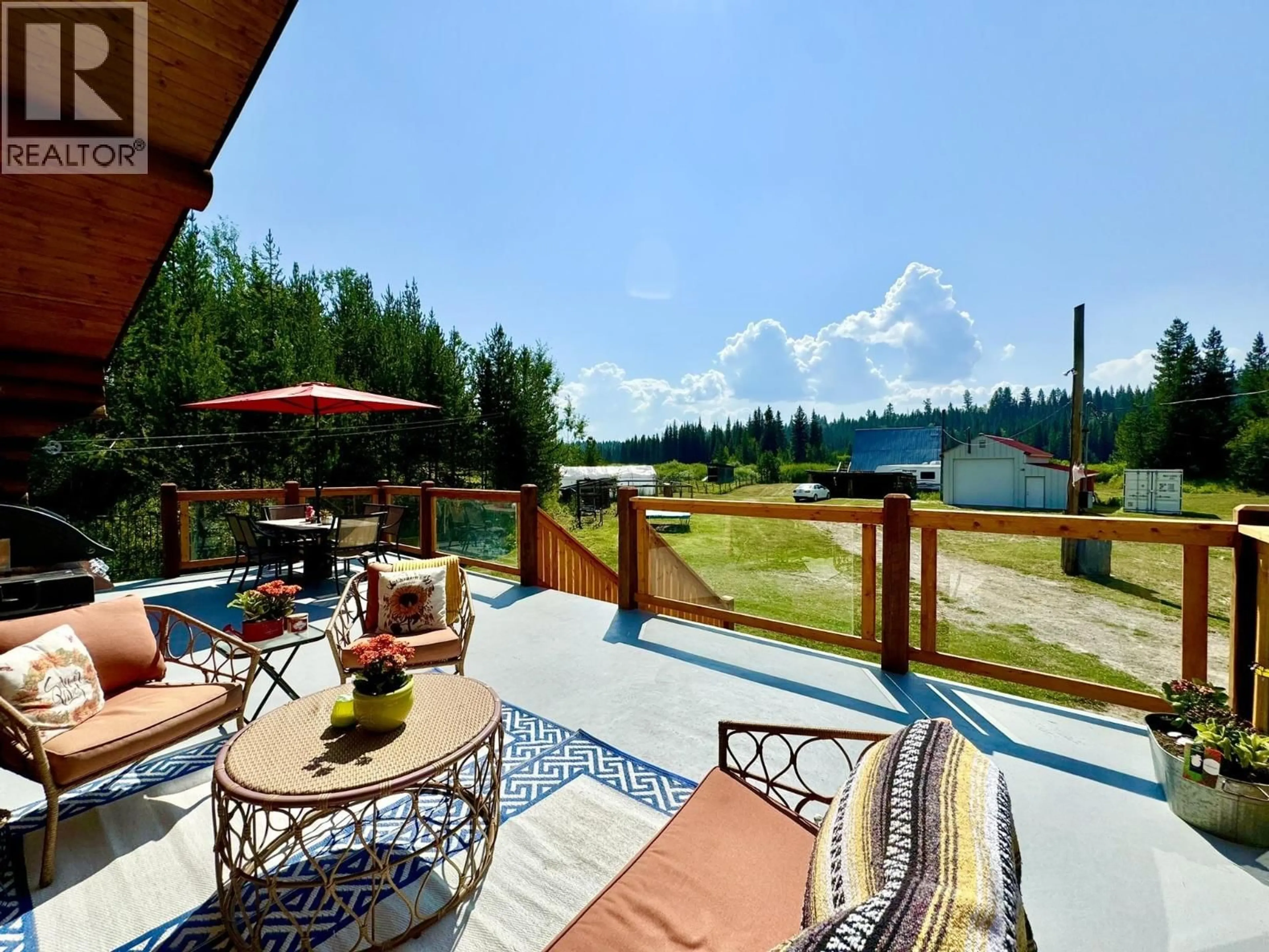 Patio, water/lake/river/ocean view for 6784 JUDSON ROAD, Bridge Lake British Columbia V0K1X3