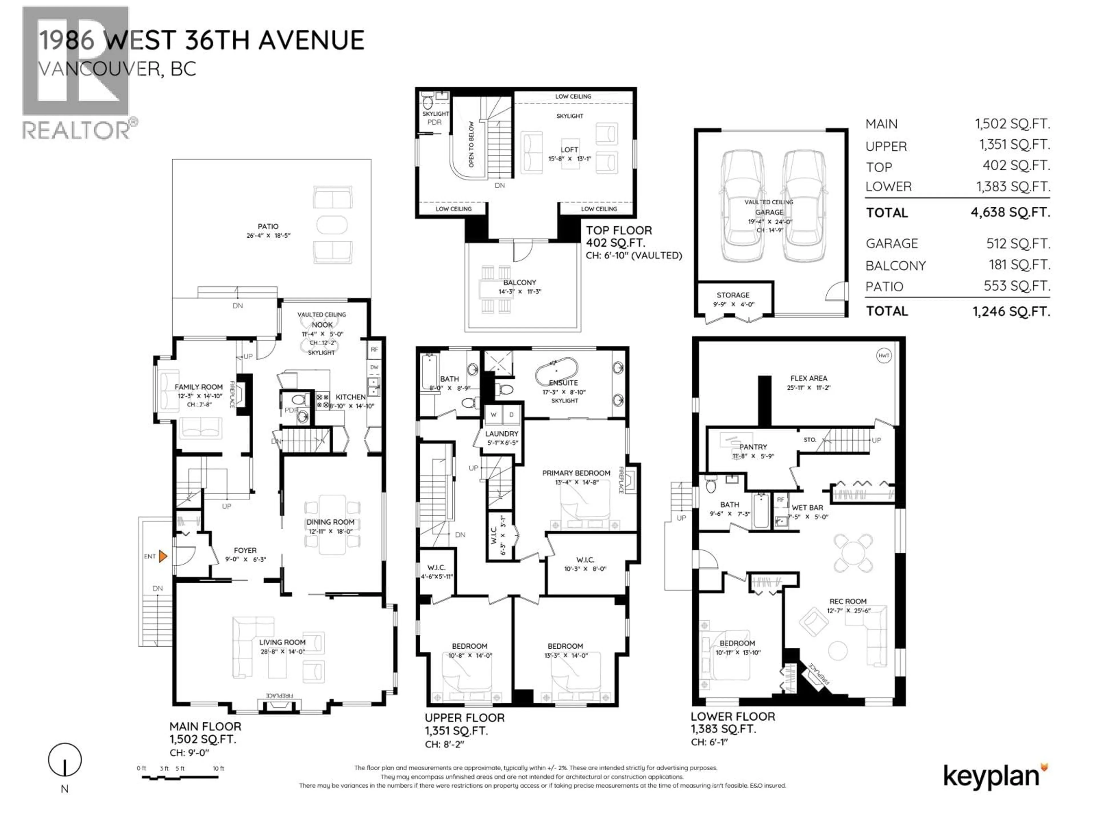 Floor plan for 1986 36TH AVENUE, Vancouver British Columbia V6M1K8