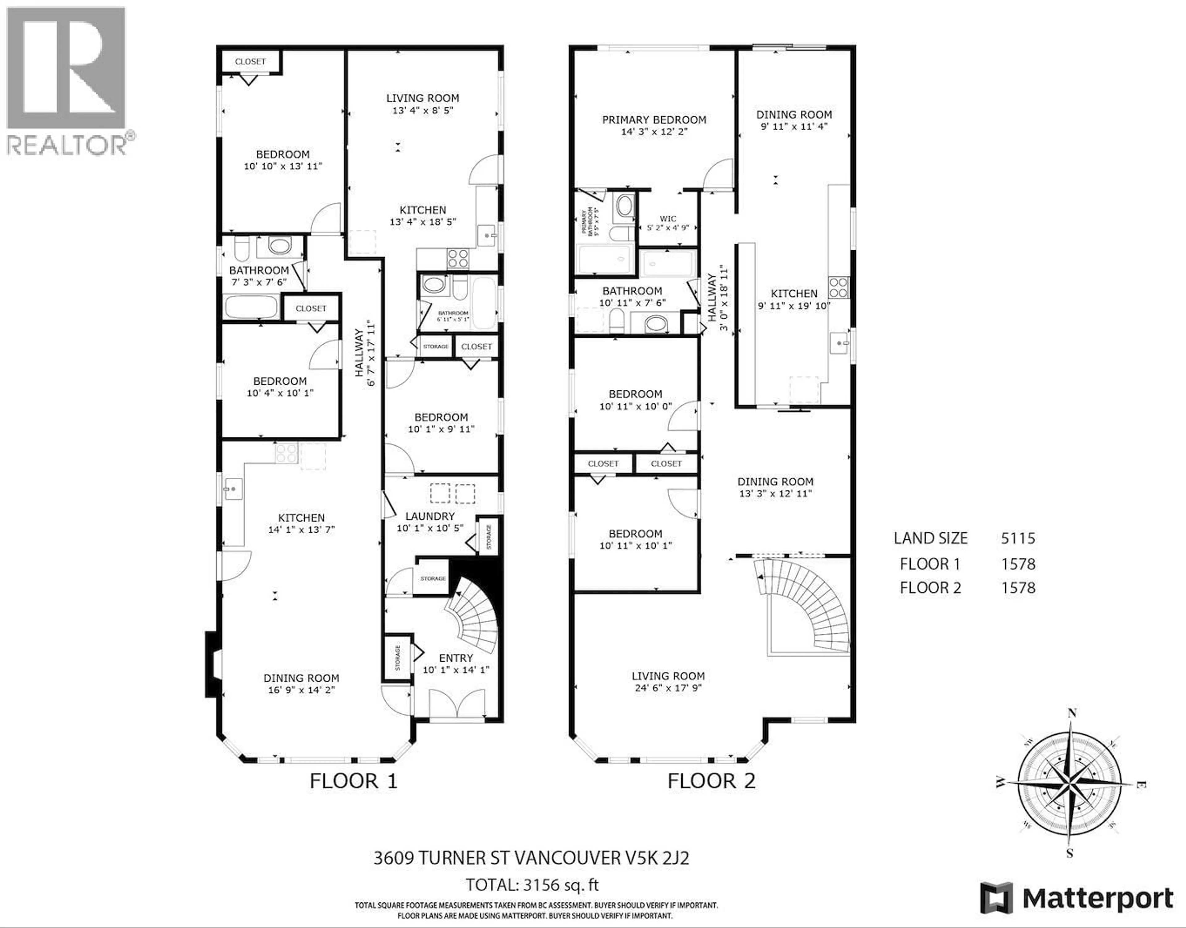 Floor plan for 3609 TURNER STREET, Vancouver British Columbia V5K2J2
