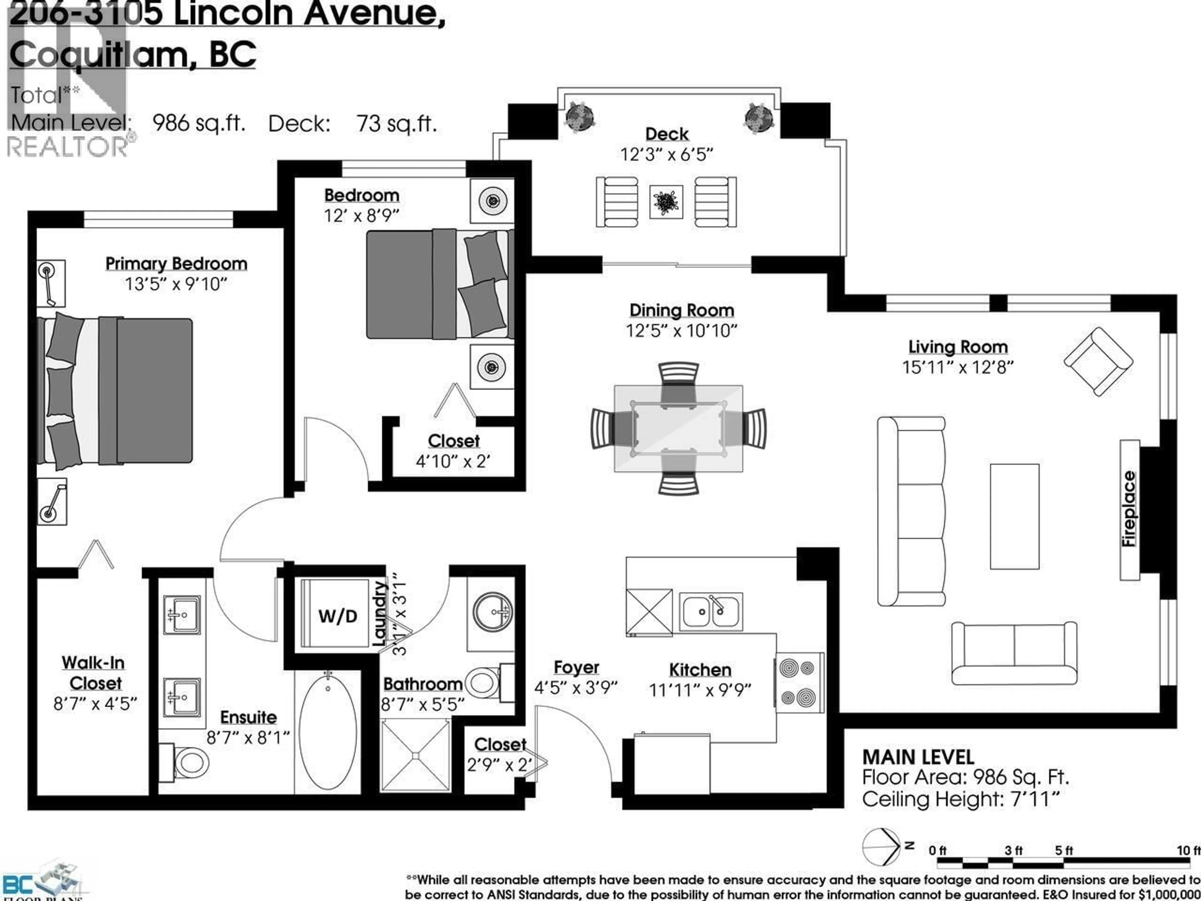 Floor plan for 206 - 3105 LINCOLN AVENUE, Coquitlam British Columbia V3B0E1