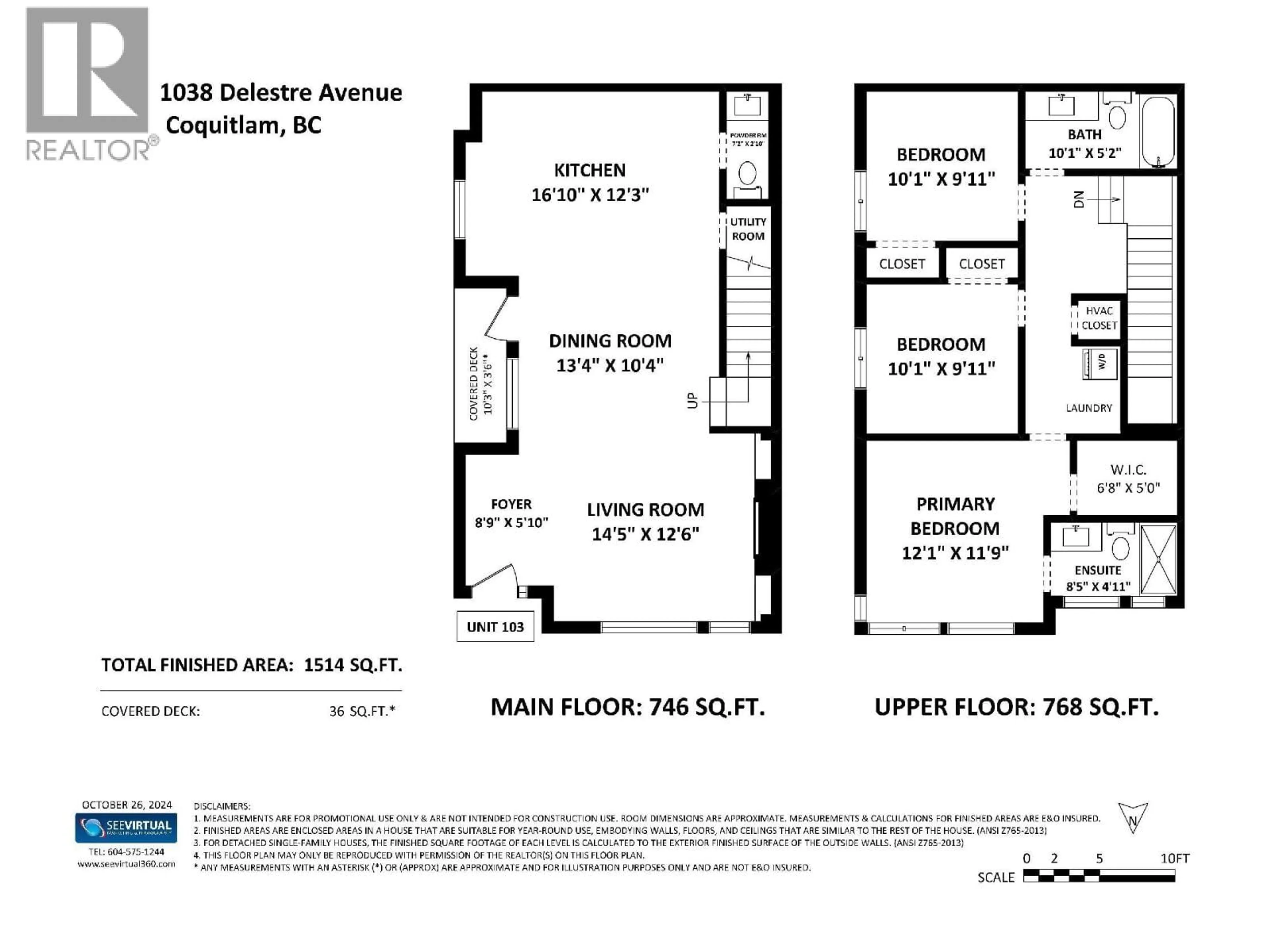 Floor plan for 102 - 1038 DELESTRE AVENUE, Coquitlam British Columbia V3K2H2