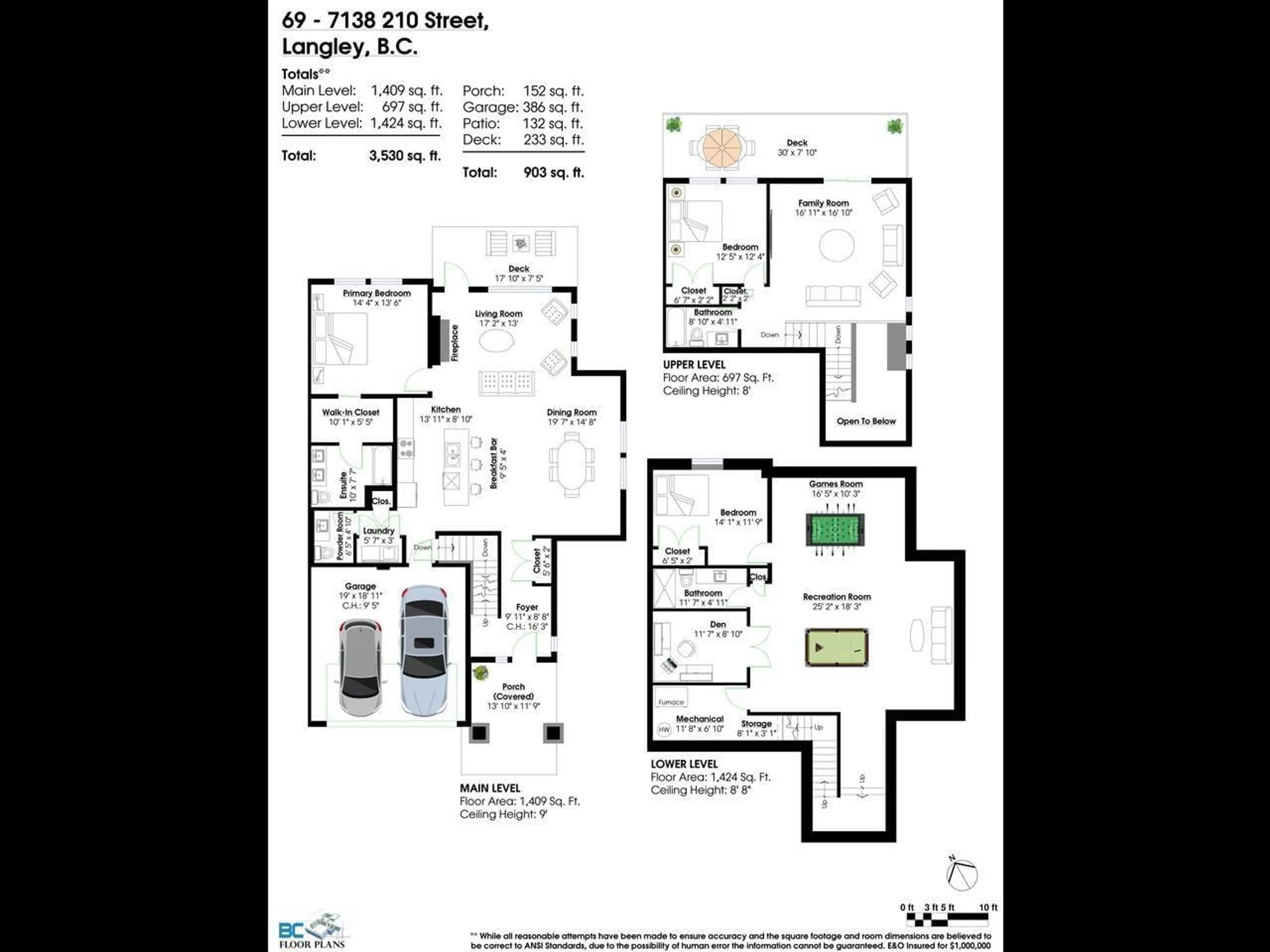 Floor plan for 69 - 7138 210 STREET, Langley British Columbia V2Y0V7