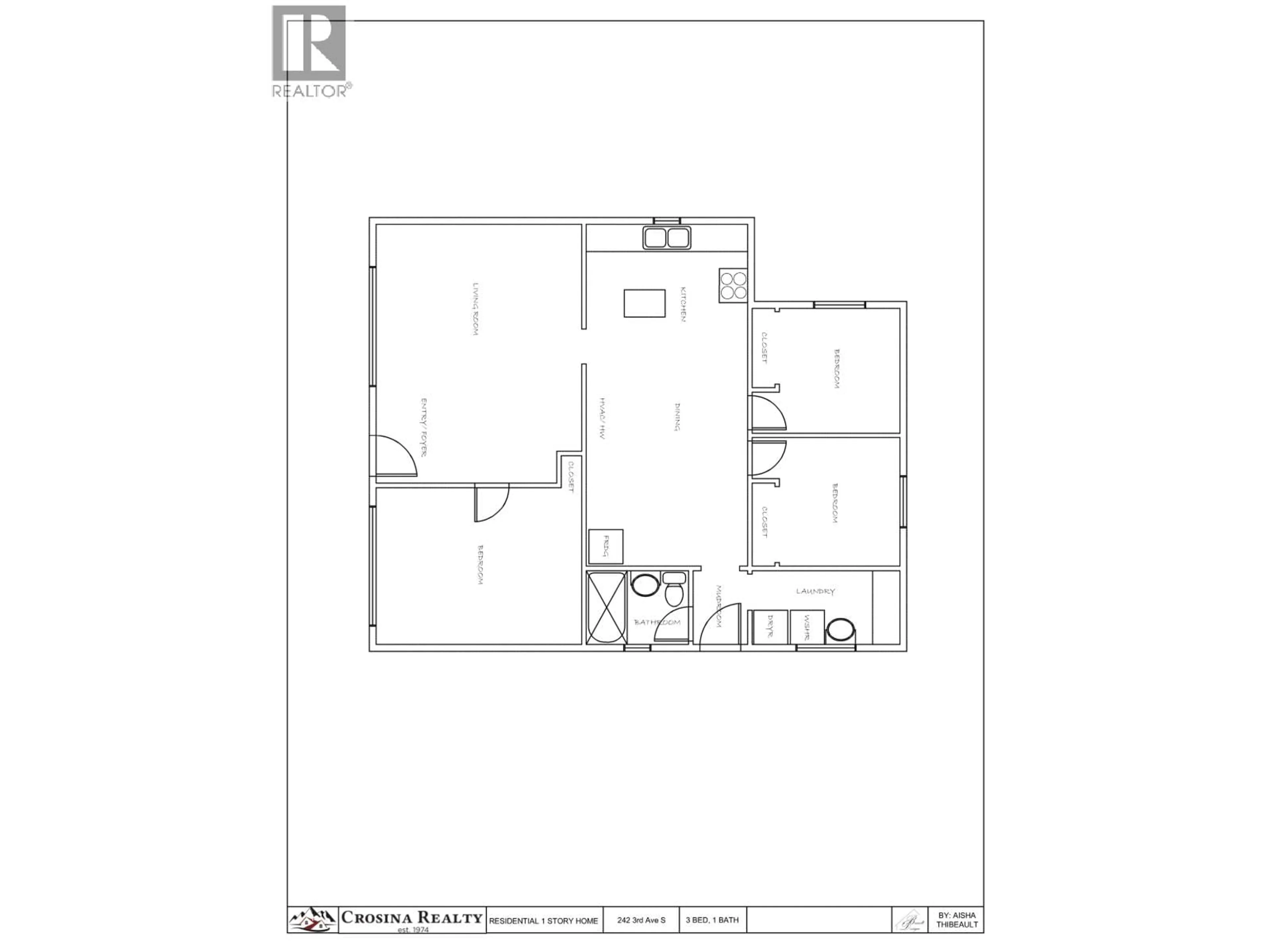 Floor plan for 242 THIRD AVENUE, Williams Lake British Columbia V2G1J4