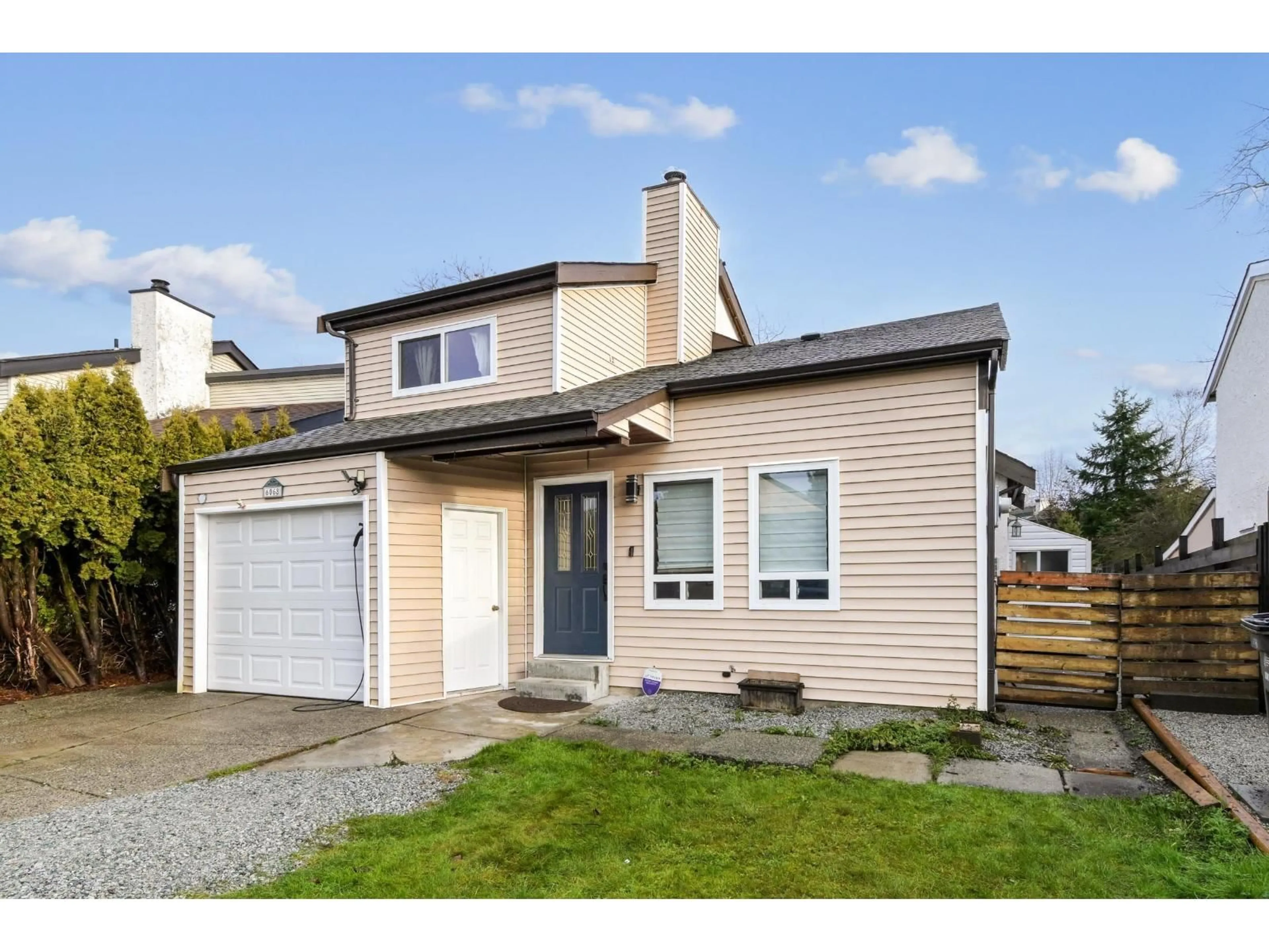 Home with vinyl exterior material, street for 6068 BROOKS CRESCENT, Surrey British Columbia V3S7L1