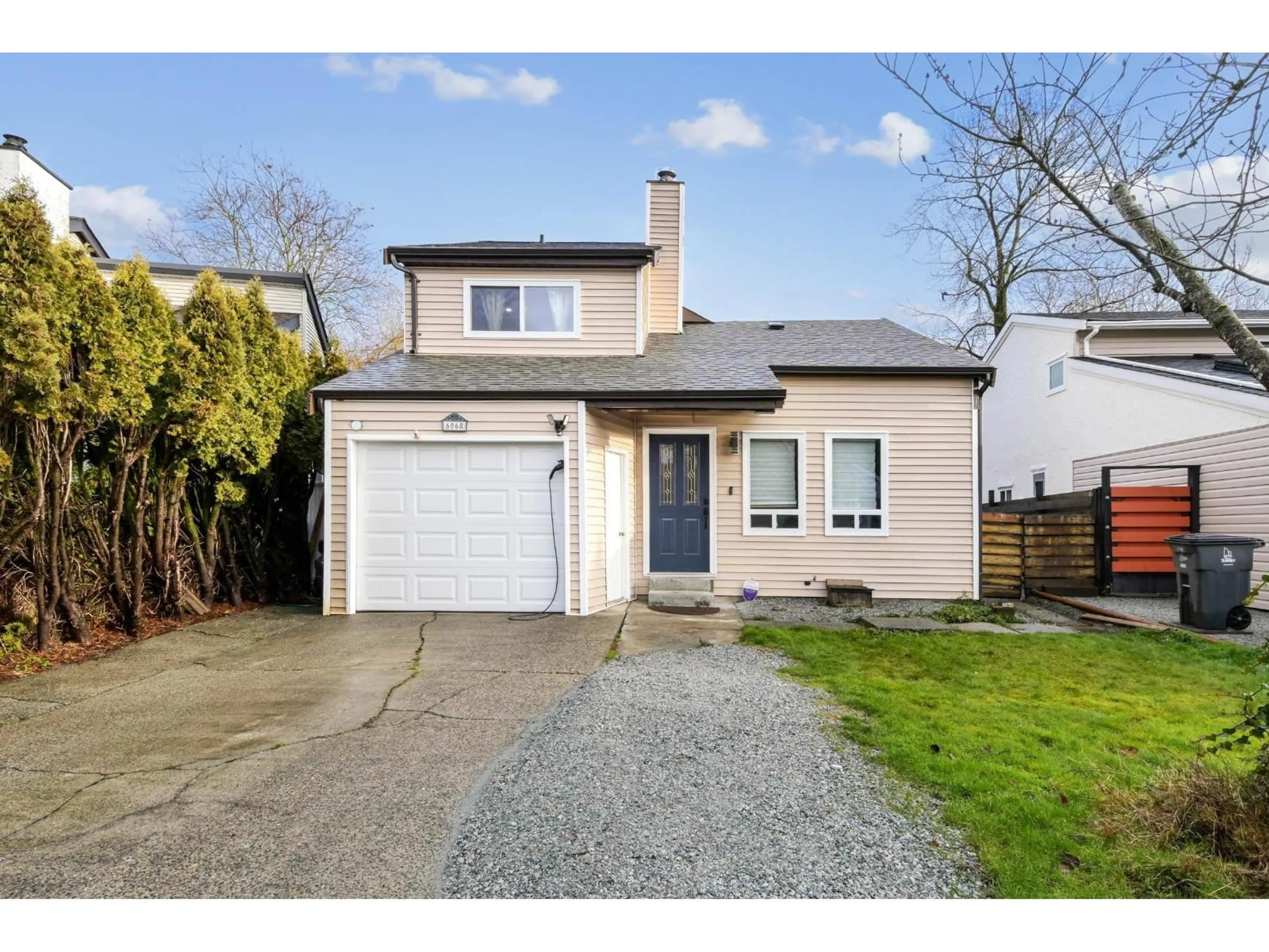 Home with vinyl exterior material, street for 6068 BROOKS CRESCENT, Surrey British Columbia V3S7L1