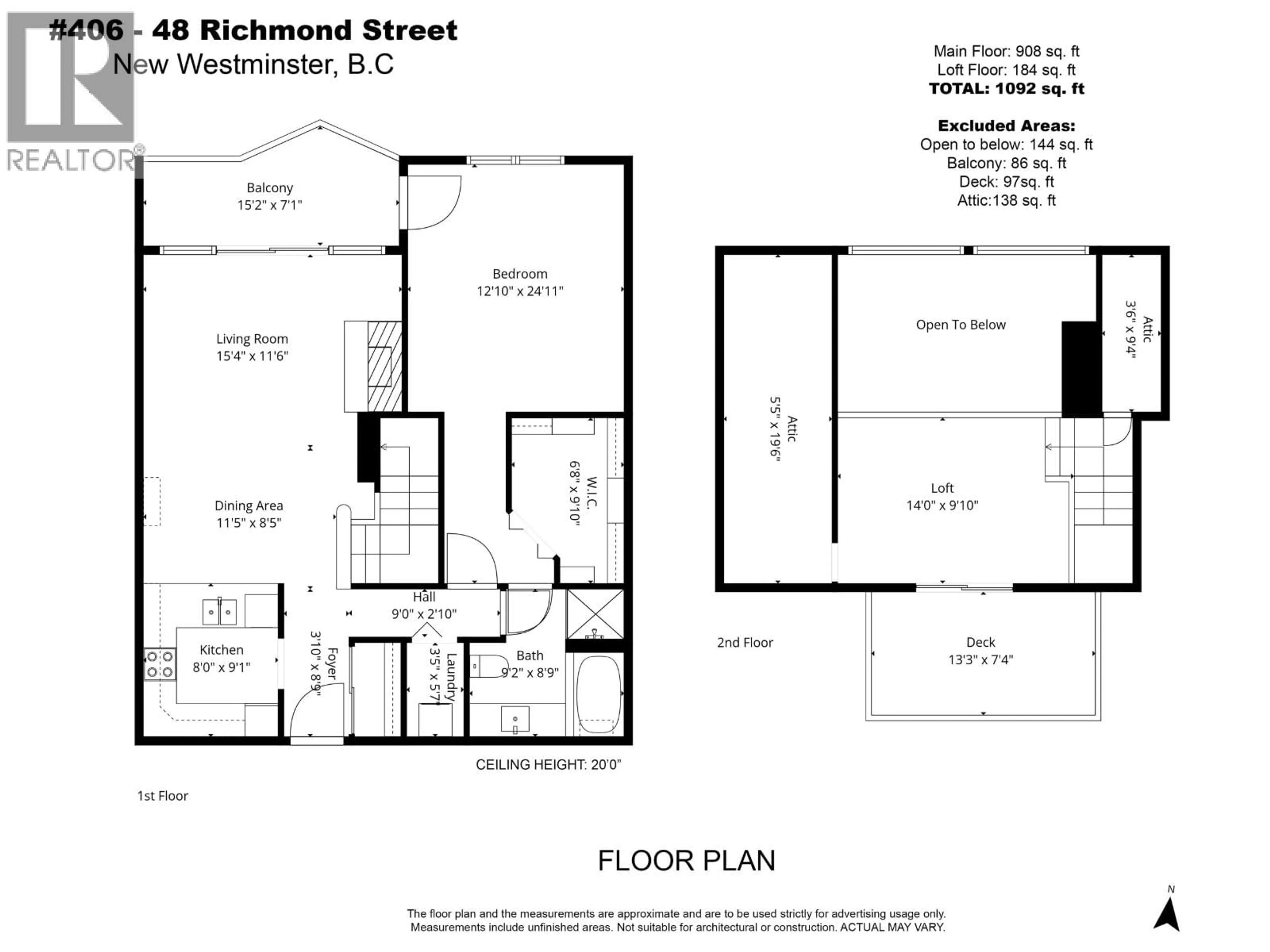 Floor plan for 406 - 48 RICHMOND STREET, New Westminster British Columbia V3L5P4