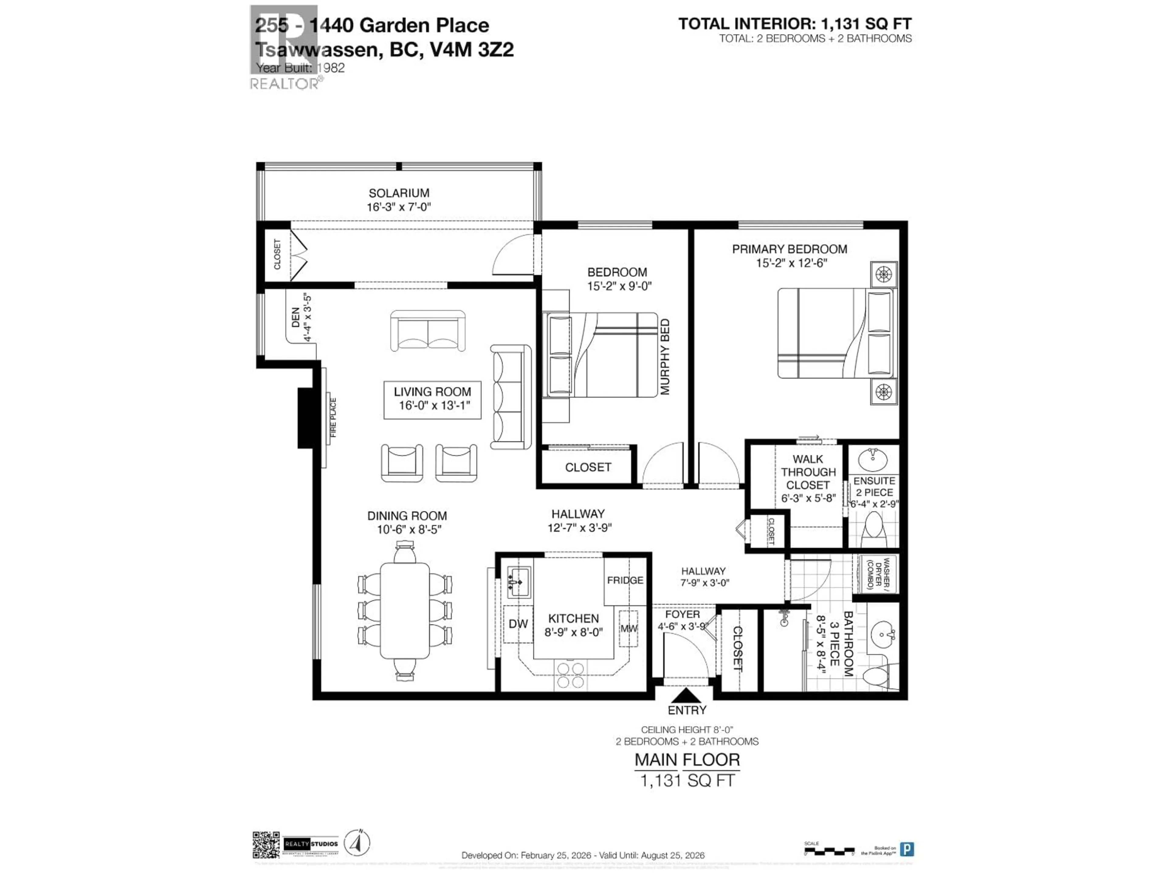 Floor plan for 255 - 1440 GARDEN PLACE, Delta British Columbia V4M3Z2