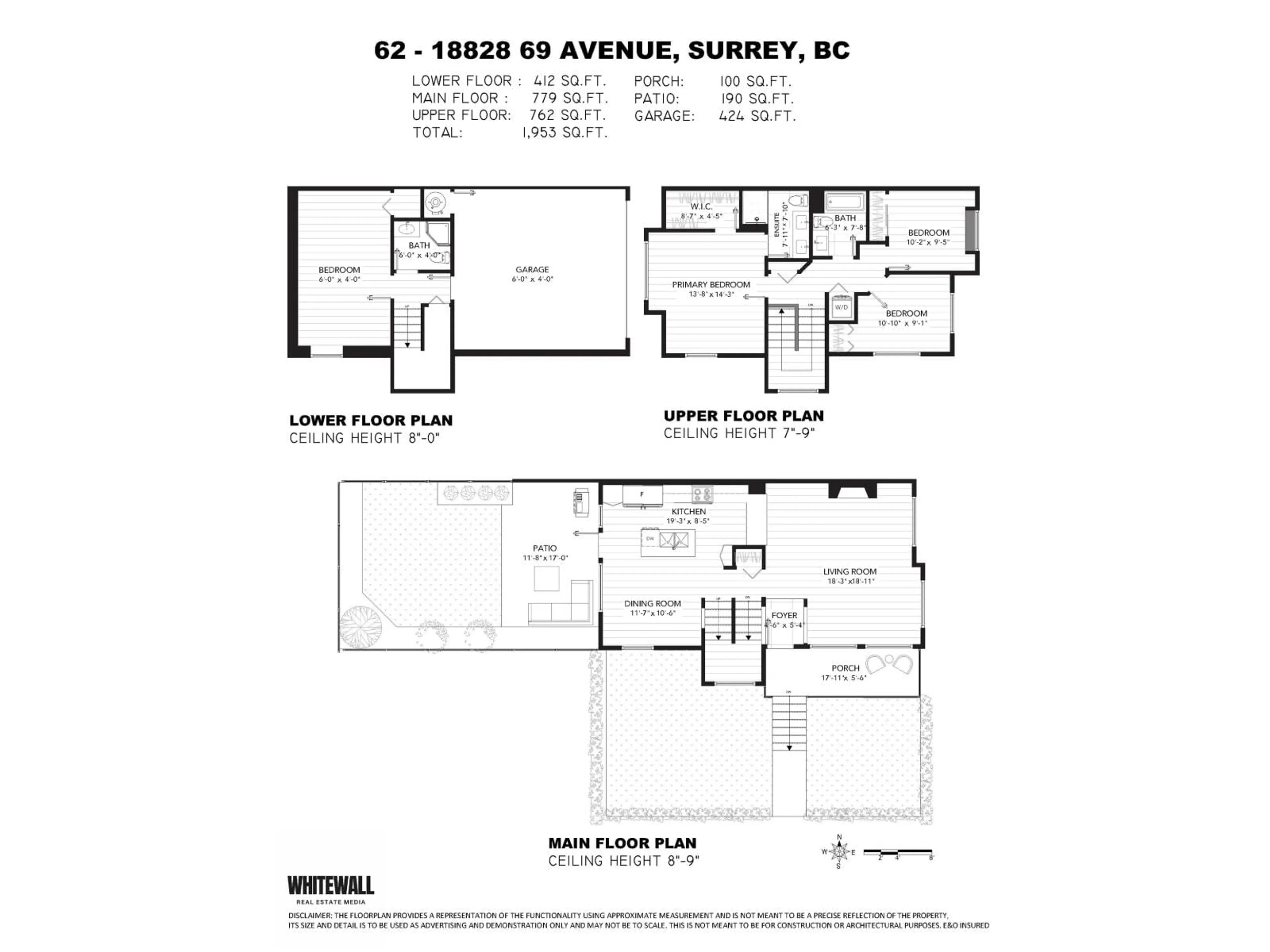 Floor plan for 62 - 18828 69 AVENUE, Surrey British Columbia V4N5L3