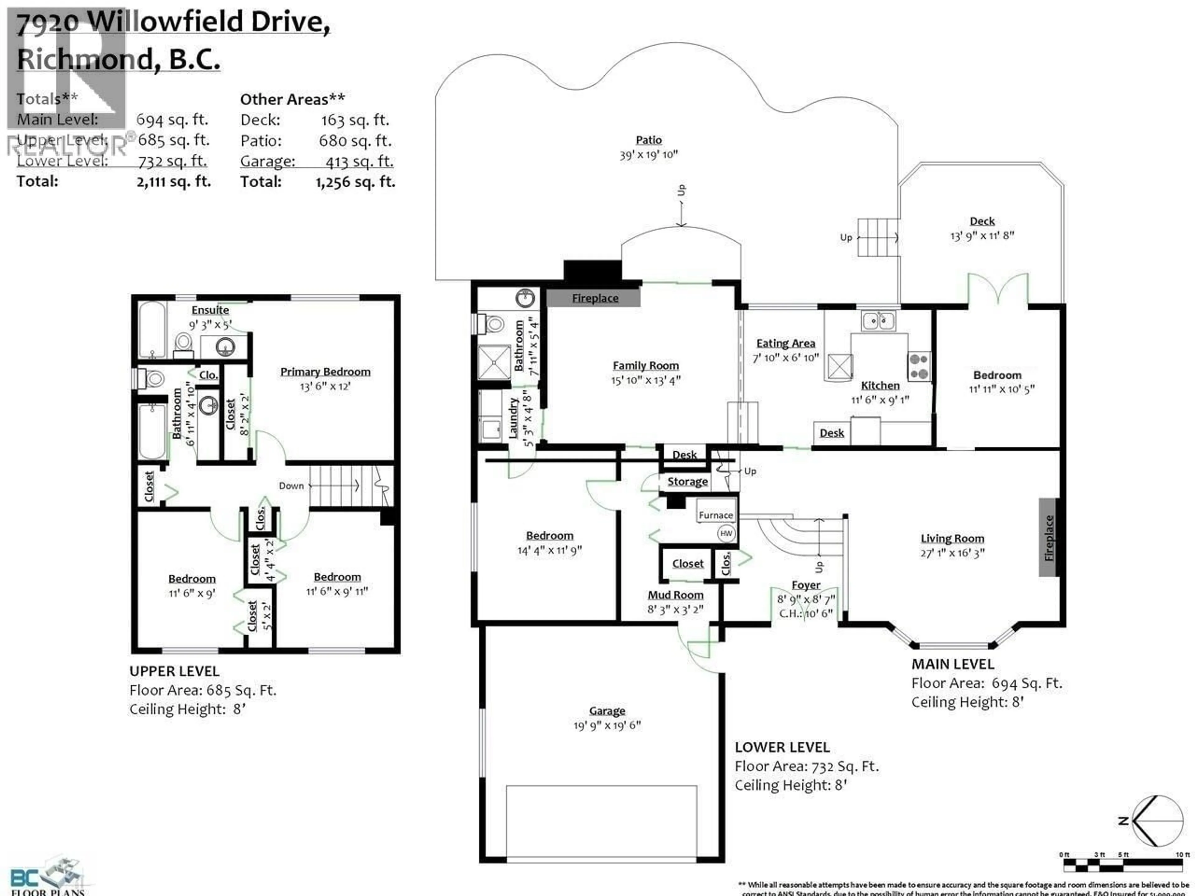 Floor plan for 7920 WILLOWFIELD DRIVE, Richmond British Columbia V7C4S7