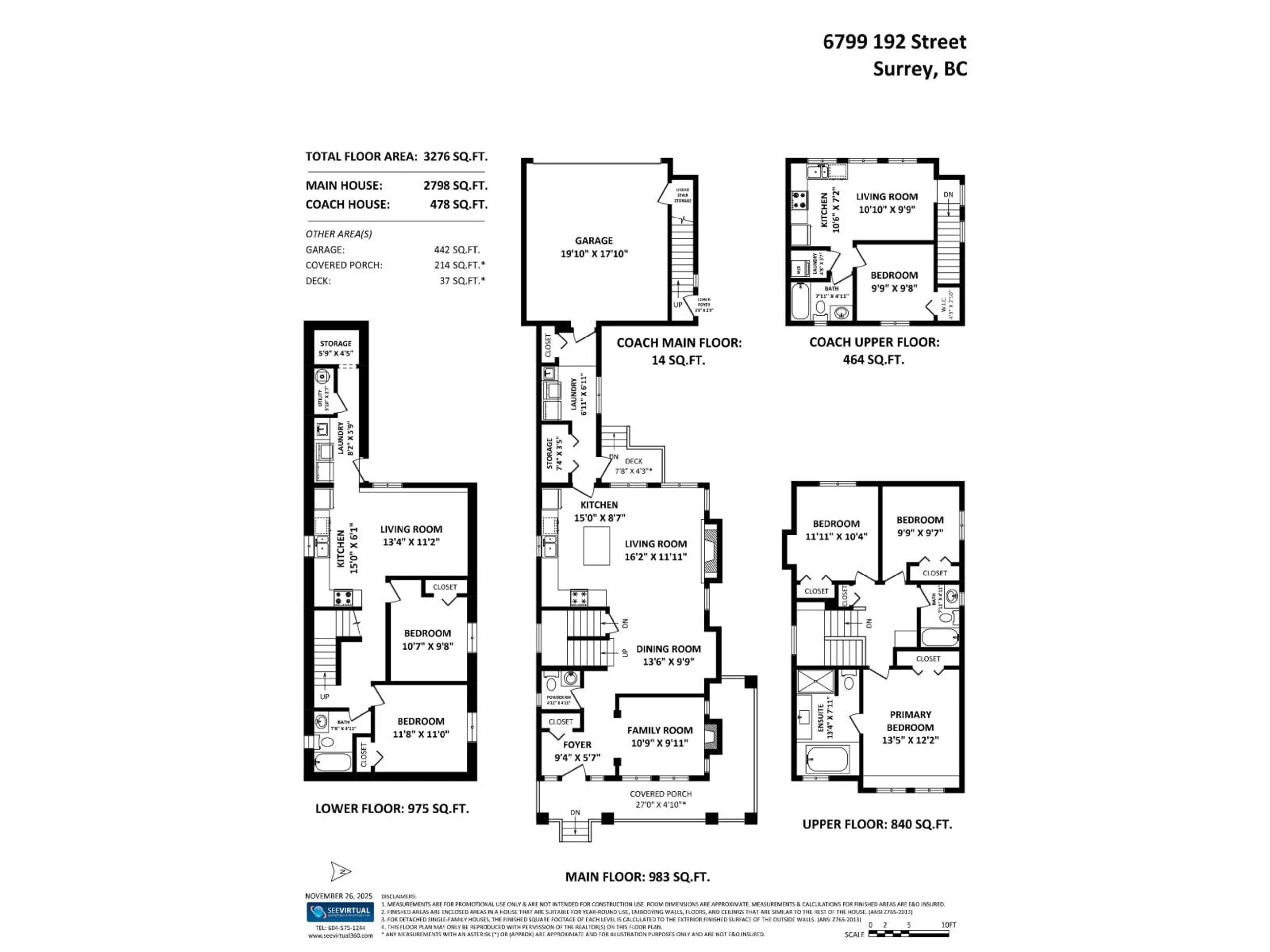 Floor plan for 6799 192 STREET, Surrey British Columbia V4N6A3
