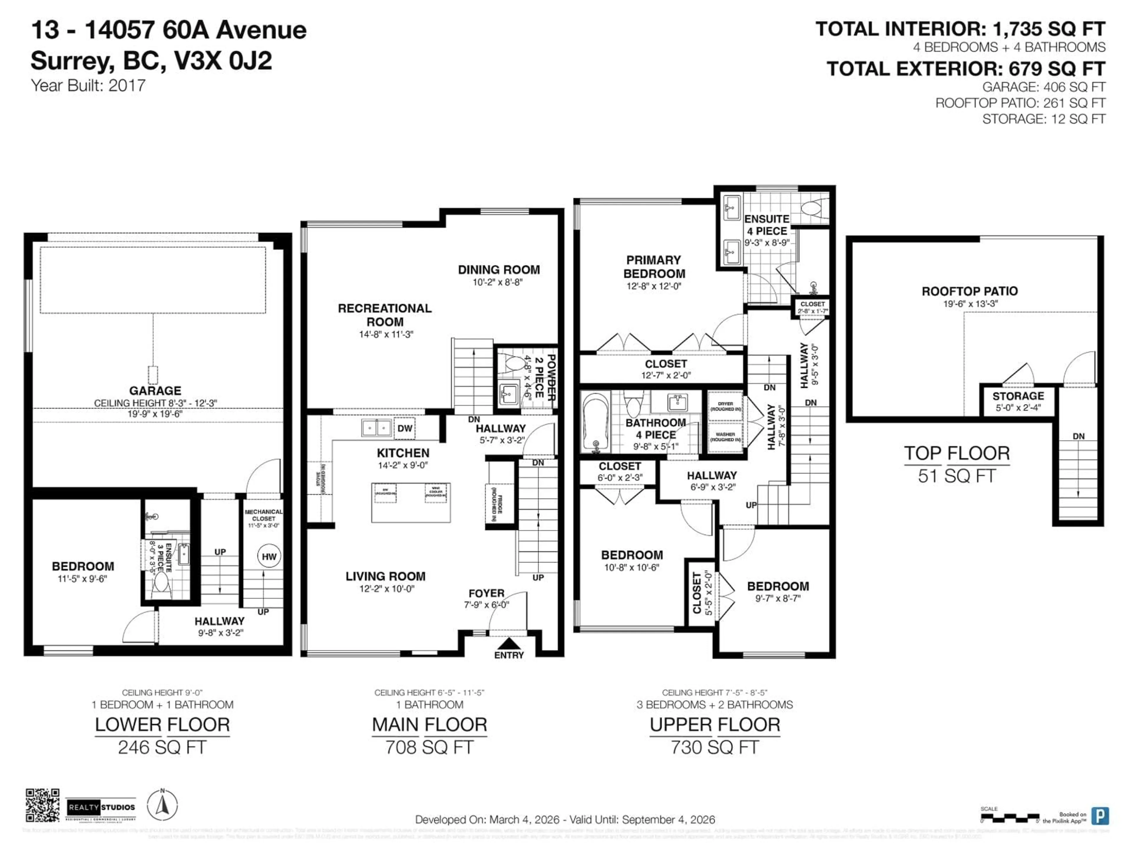 Floor plan for 13 - 14057 60A AVENUE, Surrey British Columbia V3X0J2