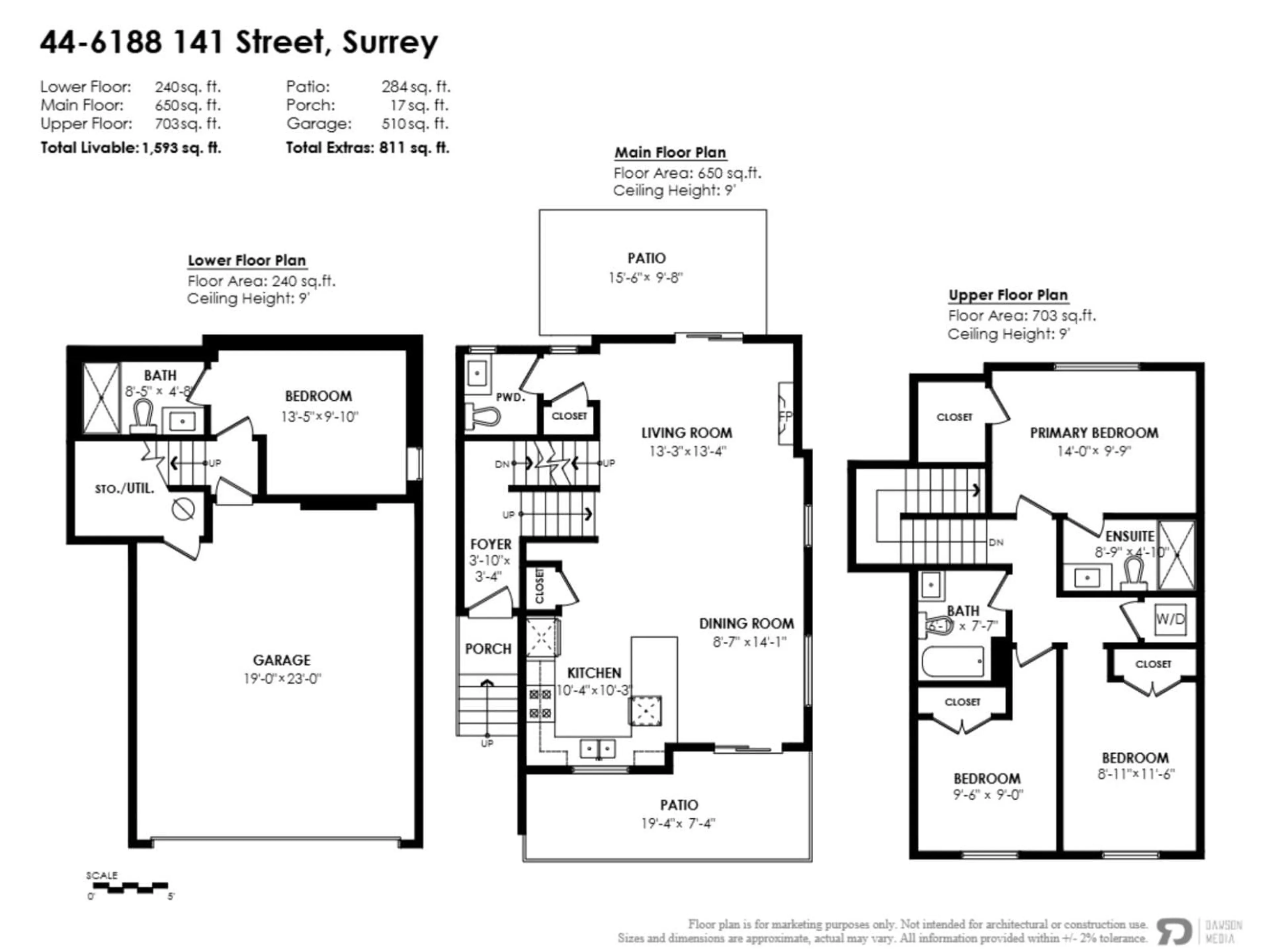 Floor plan for 44 - 6188 141 STREET, Surrey British Columbia V3X0J7