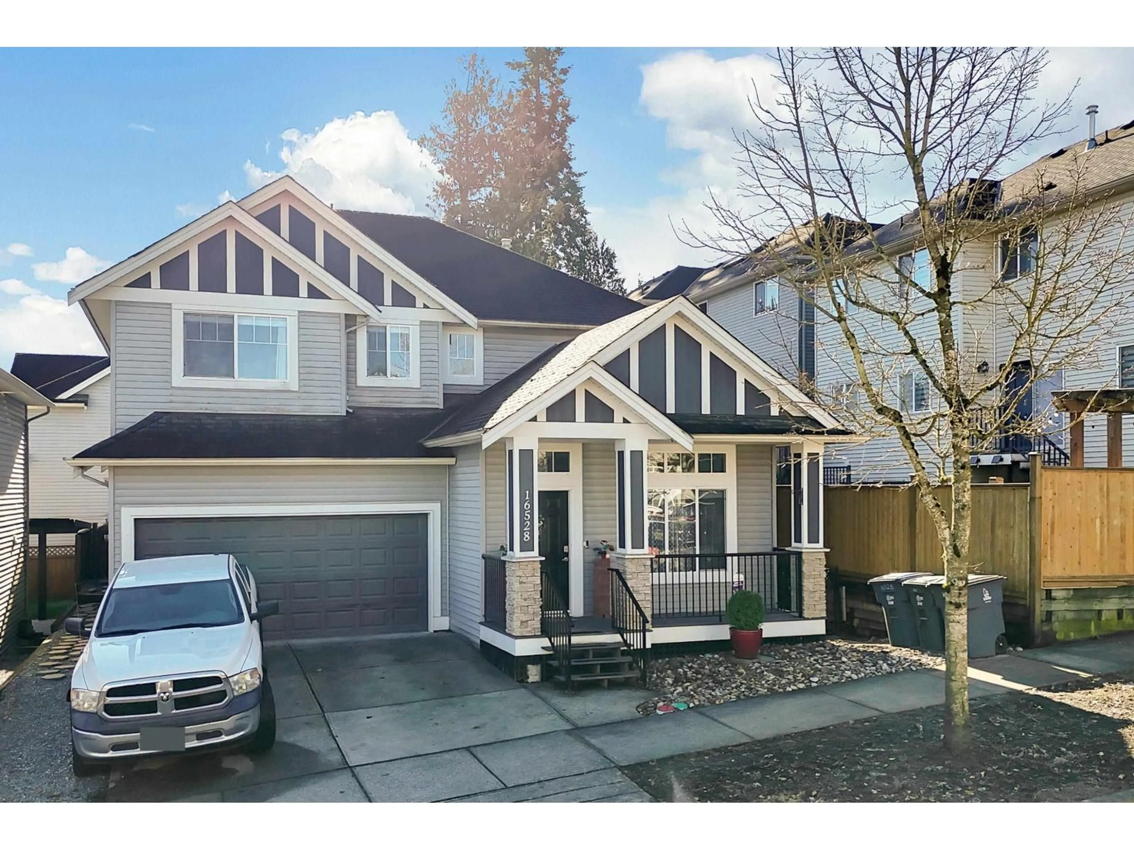 Home with vinyl exterior material, street for 16528 59A AVENUE, Surrey British Columbia V3S4N9