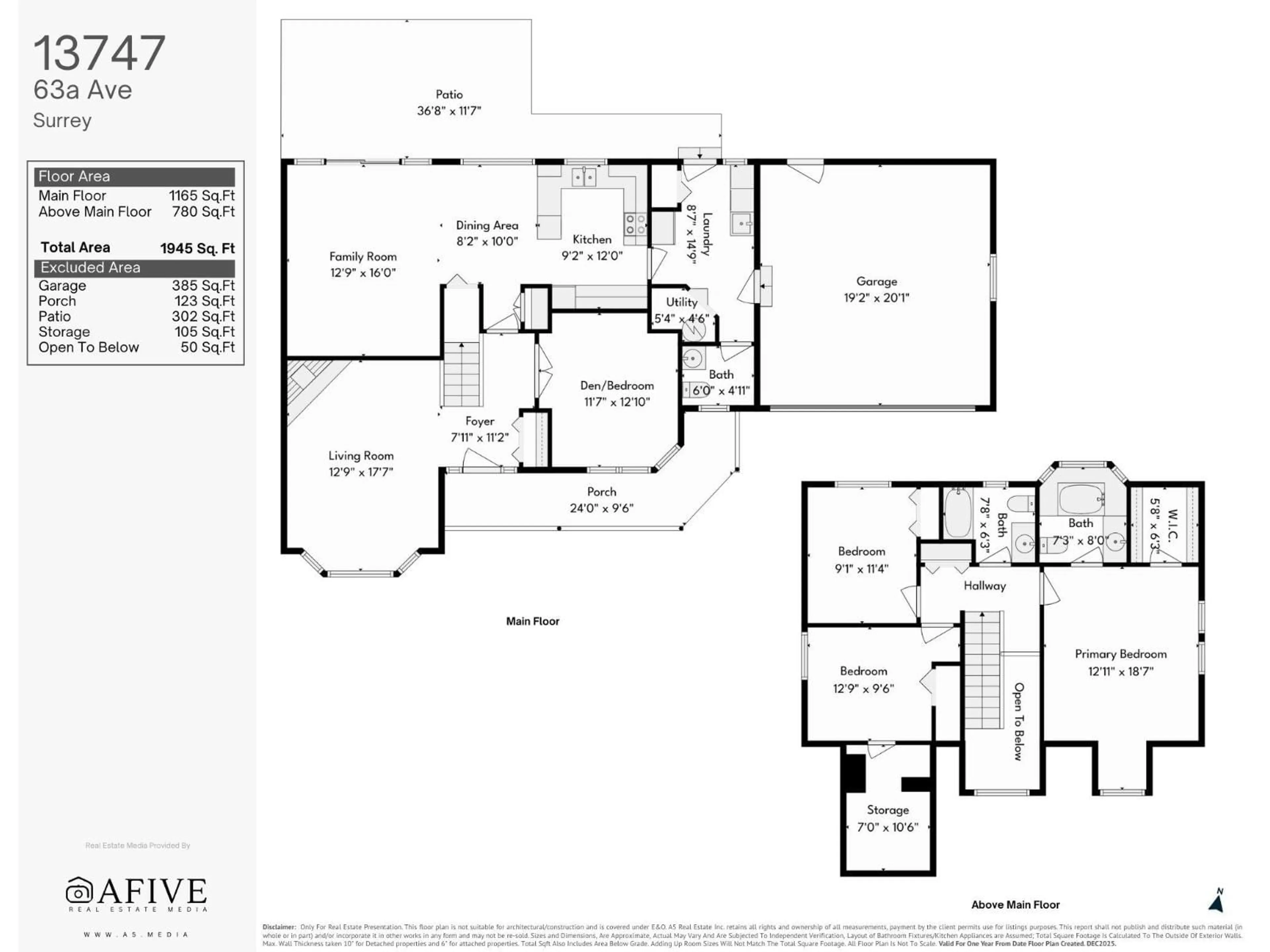 Floor plan for 13747 63A AVENUE, Surrey British Columbia V3X1E6