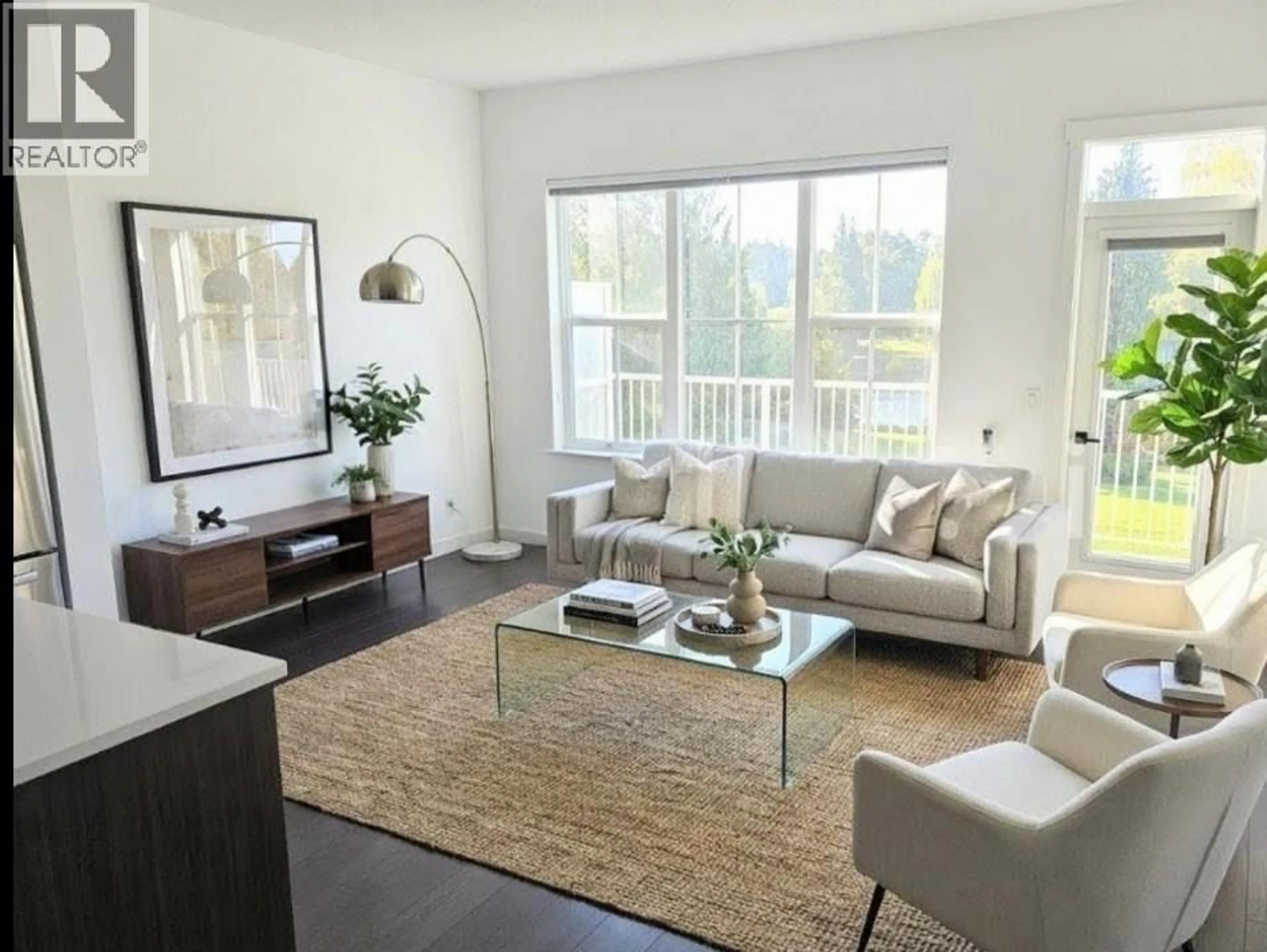 Living room with furniture, wood/laminate floor for 59 - 5550 ADMIRAL WAY, Delta British Columbia V4K0C4