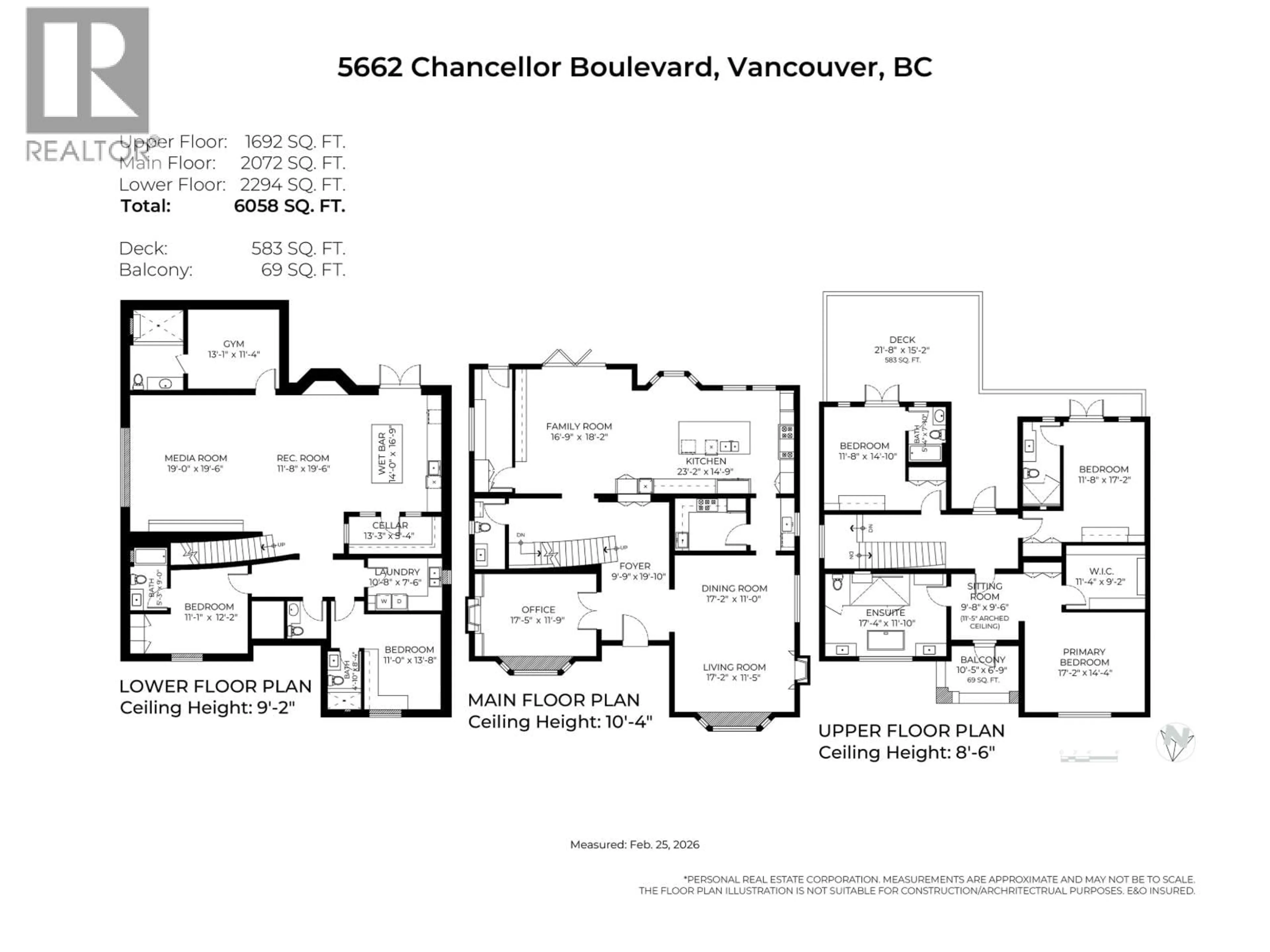 Floor plan for 5662 CHANCELLOR BOULEVARD, Vancouver British Columbia V6T1E3