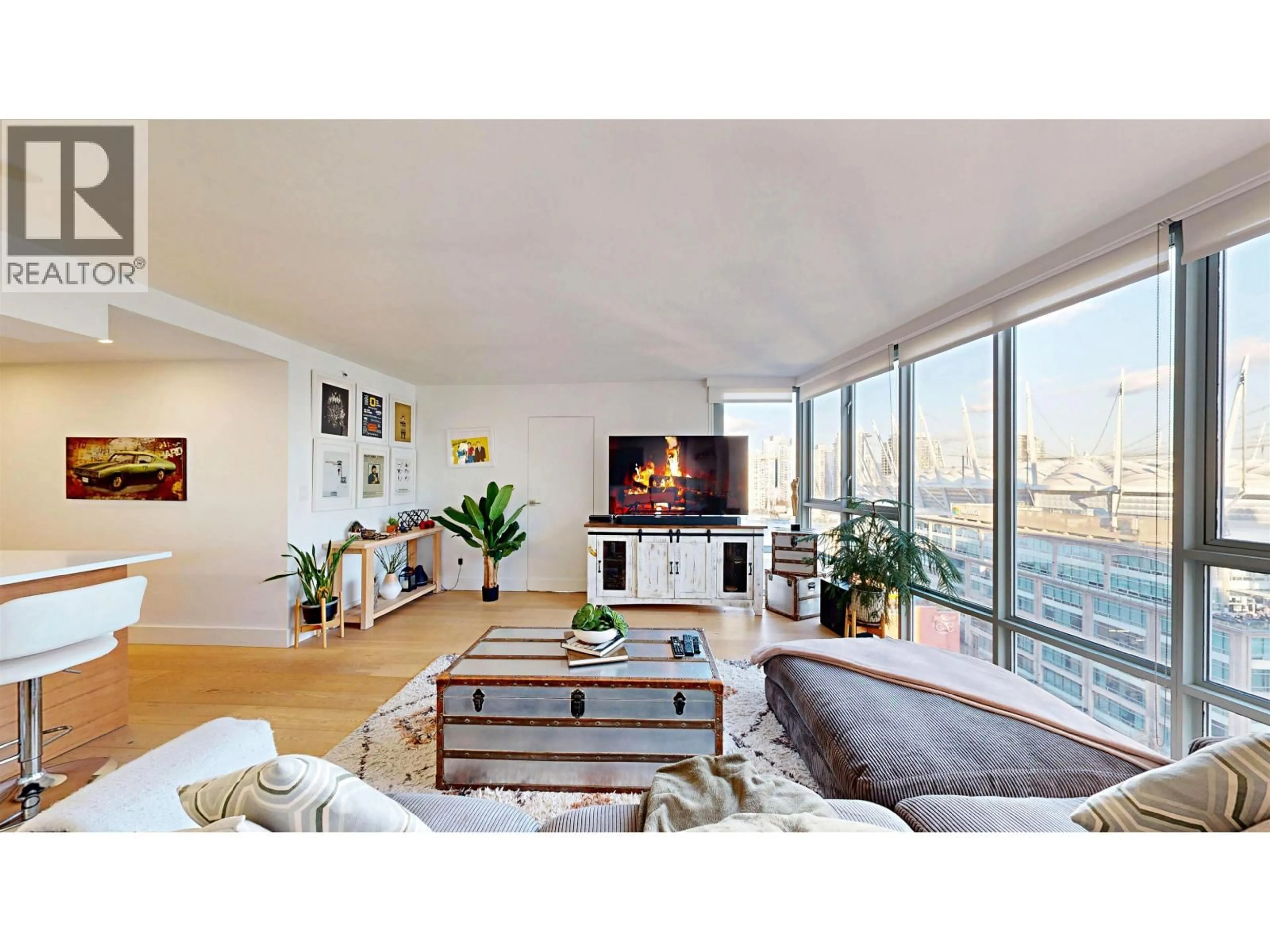Living room with furniture, wood/laminate floor for 1901 - 930 CAMBIE STREET, Vancouver British Columbia V6B5X6