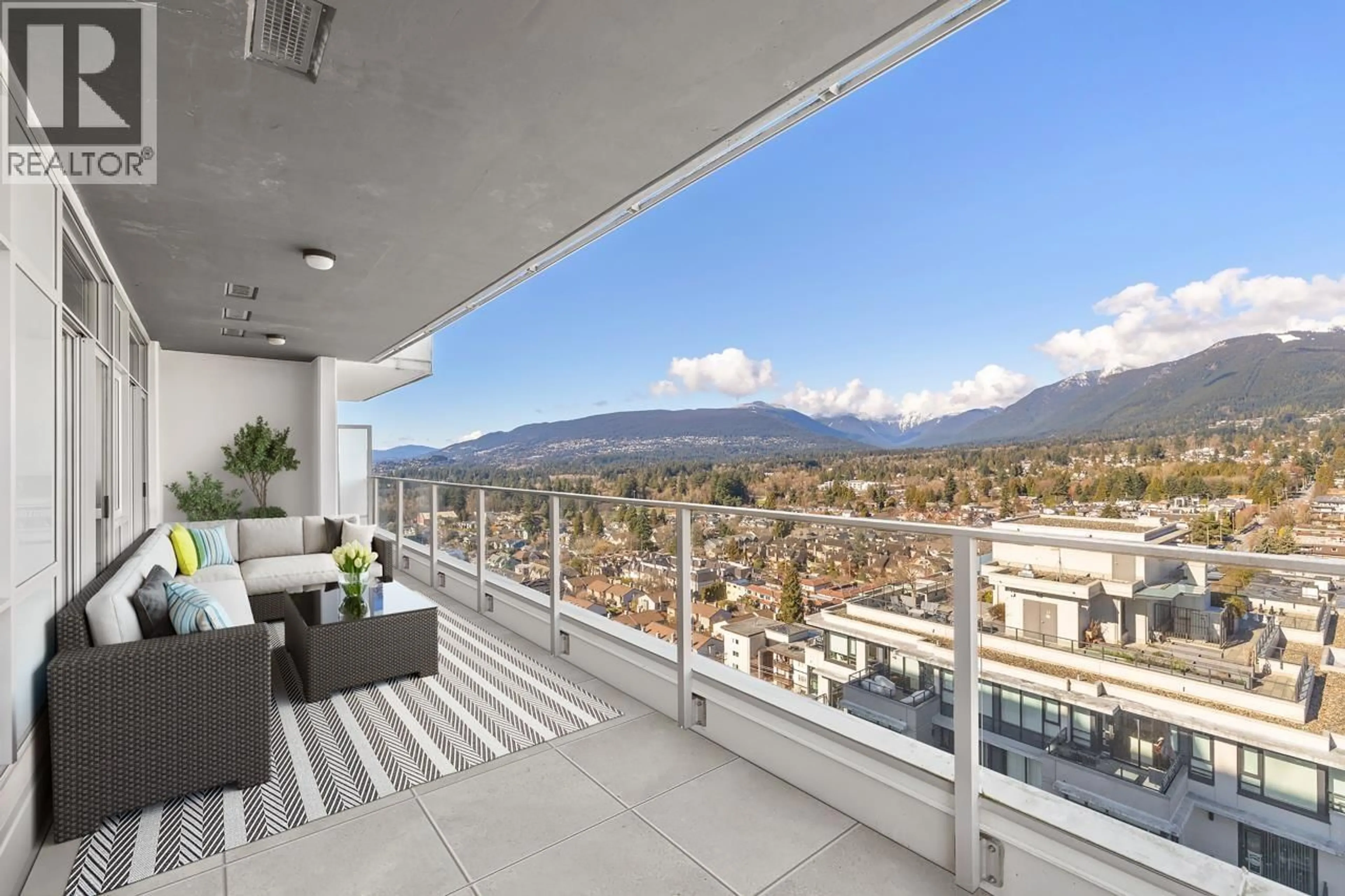 Balcony in the apartment, mountain view for 1804 - 1320 CHESTERFIELD AVENUE, North Vancouver British Columbia V7M0A6