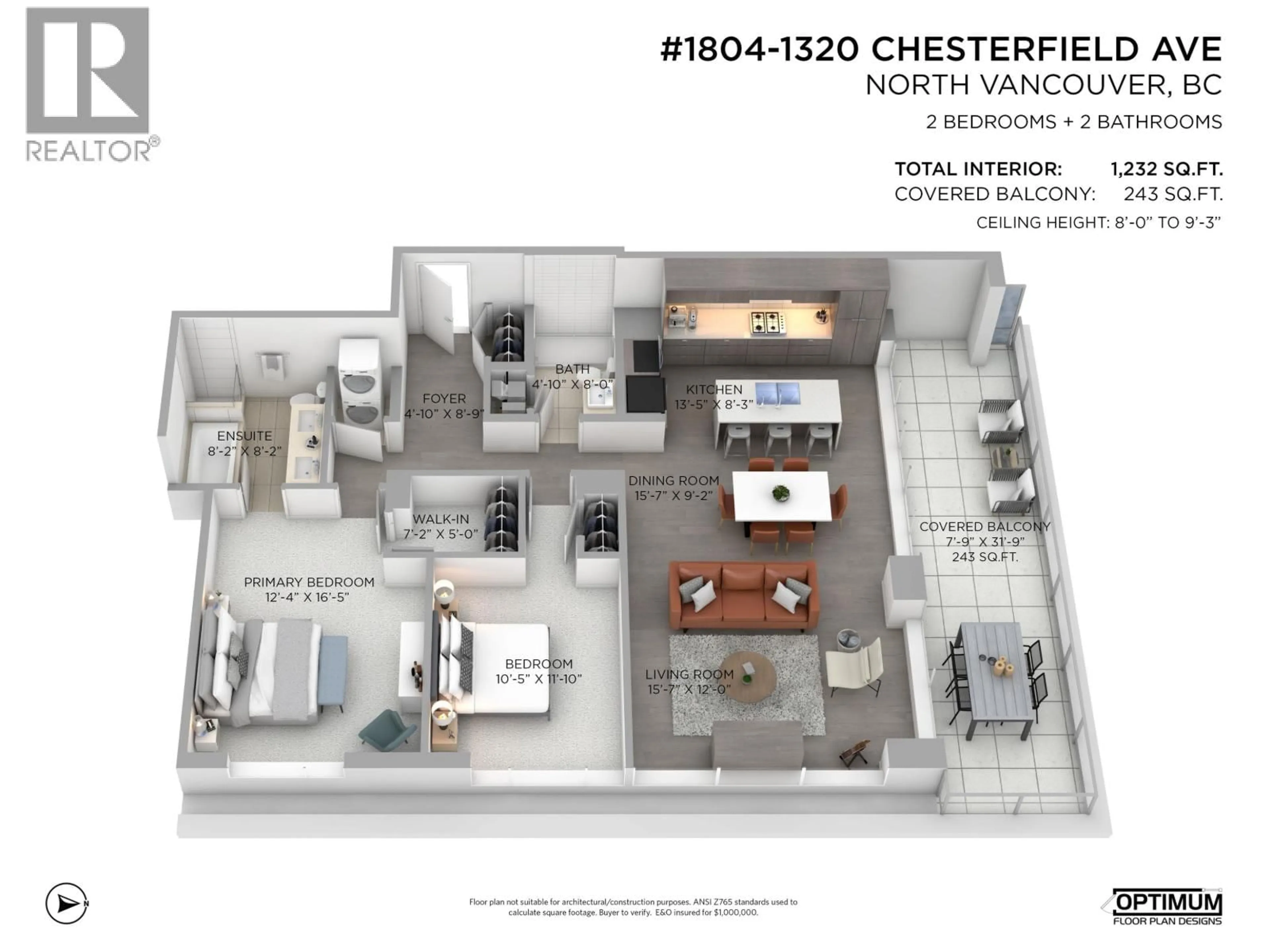 Floor plan for 1804 - 1320 CHESTERFIELD AVENUE, North Vancouver British Columbia V7M0A6