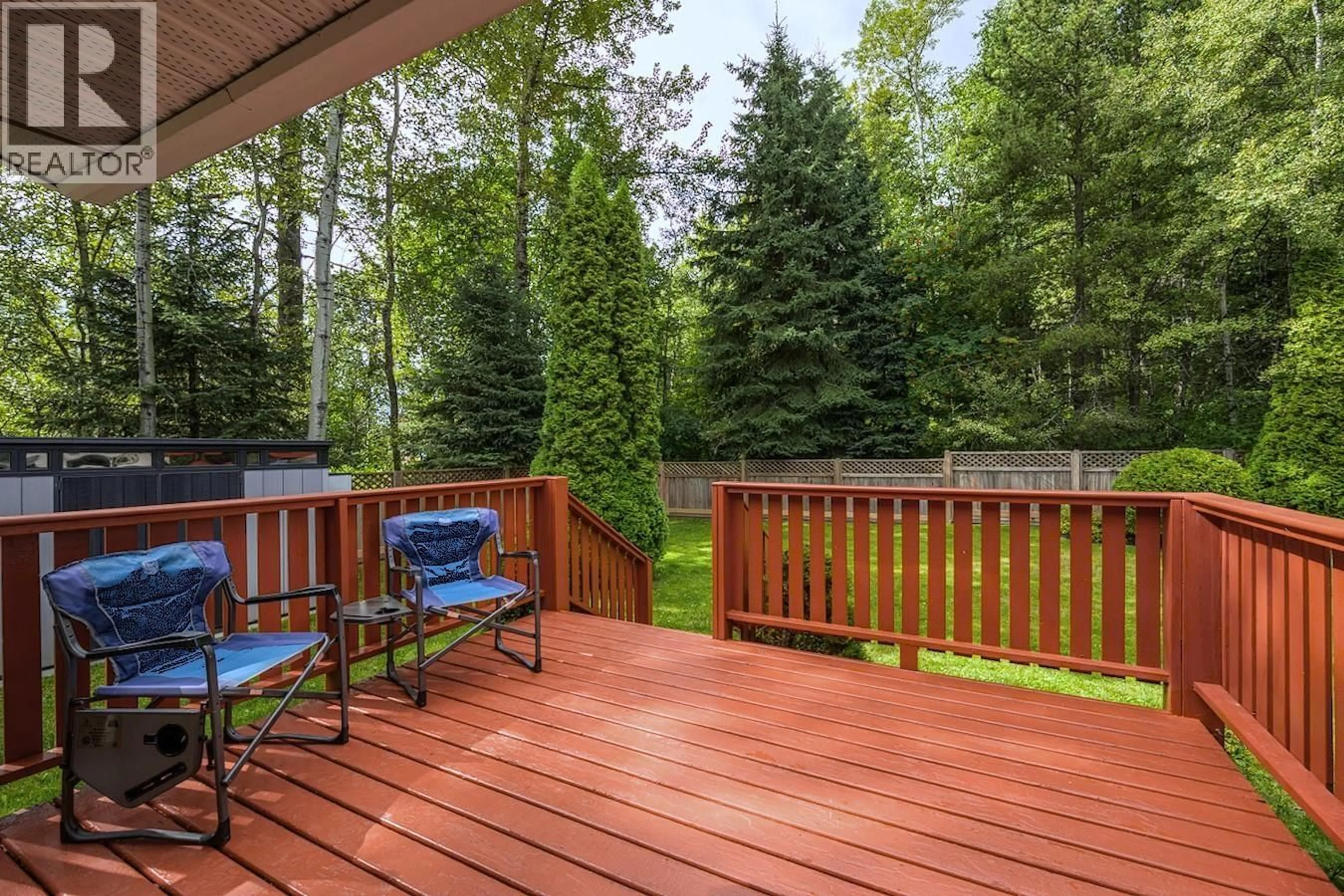 Patio, forest/trees view for 5547 SIMON FRASER AVENUE, Prince George British Columbia V2N2C1