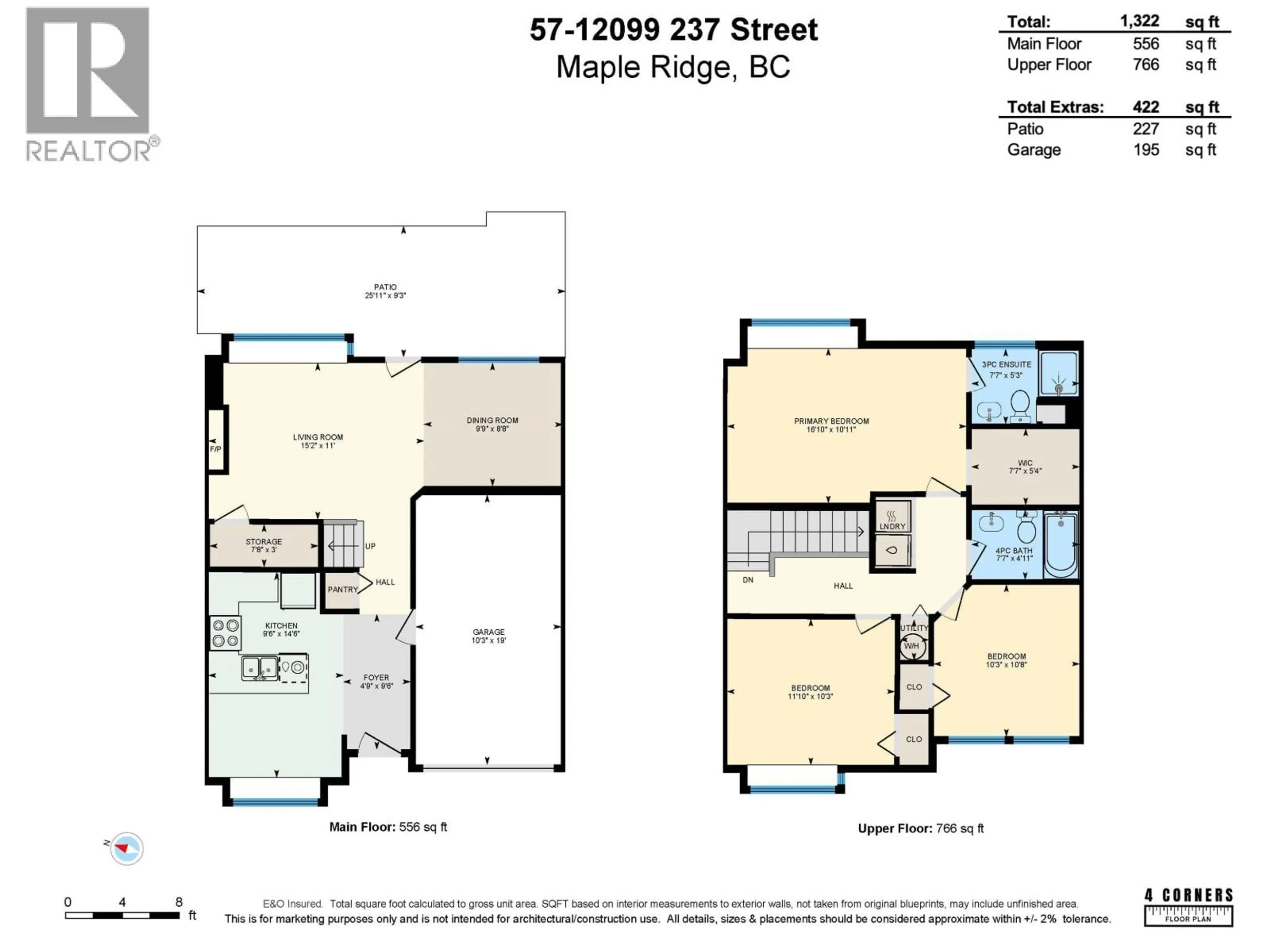 Floor plan for 57 - 12099 237 STREET, Maple Ridge British Columbia V4R2C3