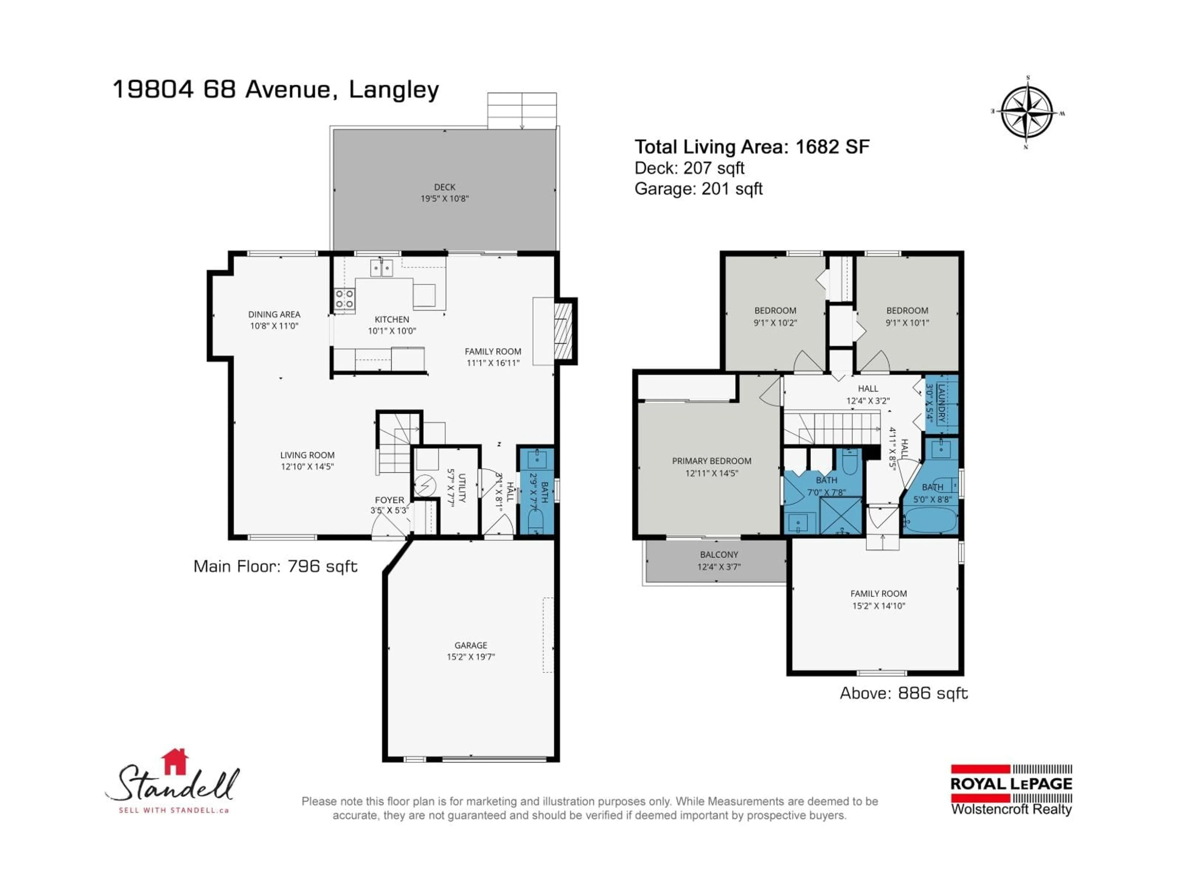 Floor plan for 19804 68 AVENUE, Langley British Columbia V2Y1H6