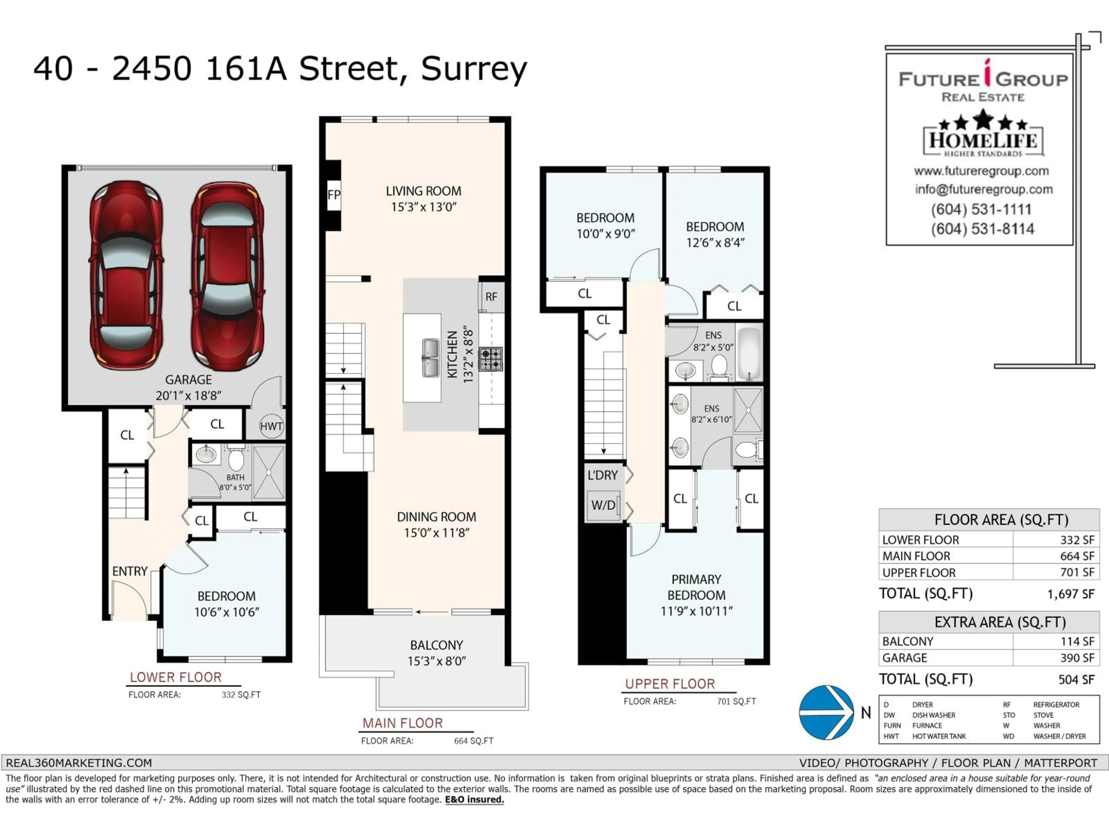 Floor plan for 40 - 2450 161A STREET, Surrey British Columbia V3Z8K4