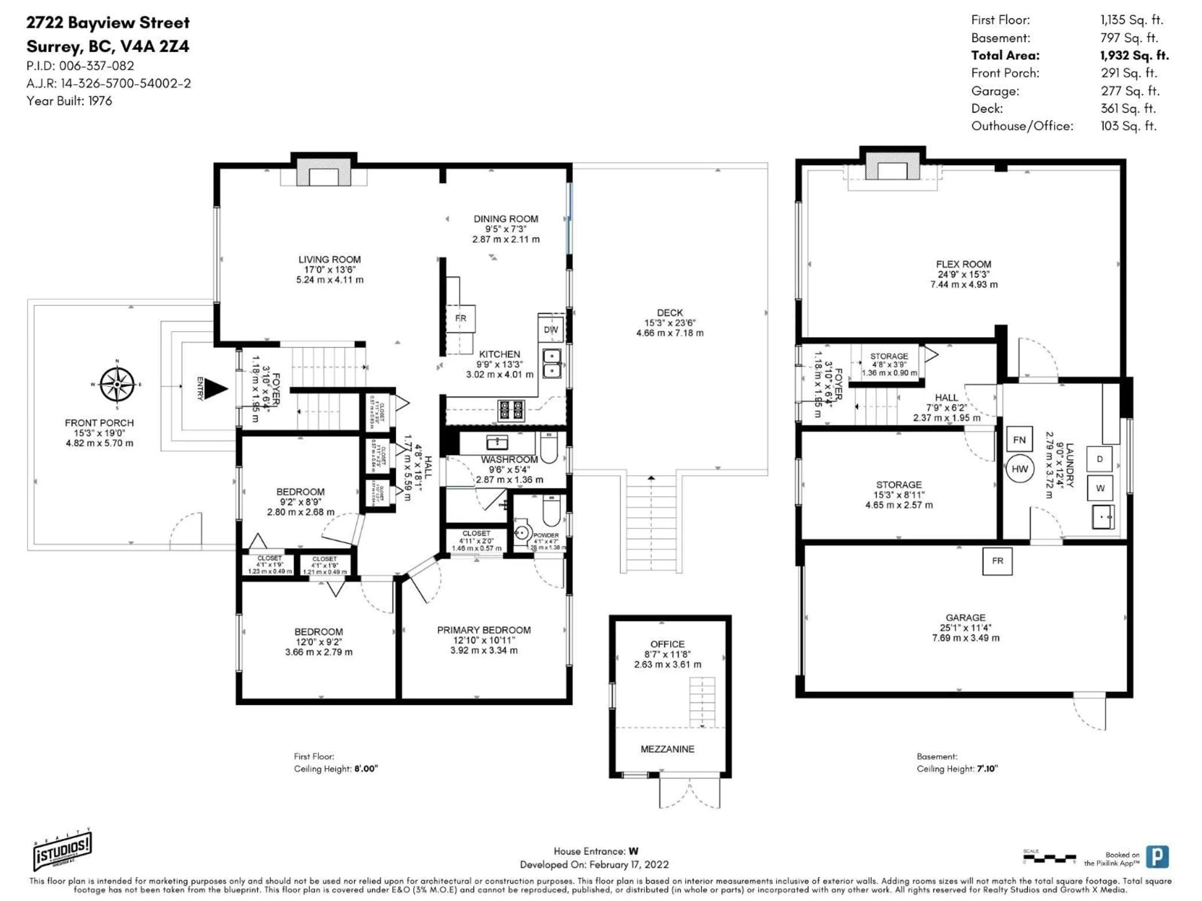Floor plan for 2722 BAYVIEW STREET, Surrey British Columbia V4A2Z4