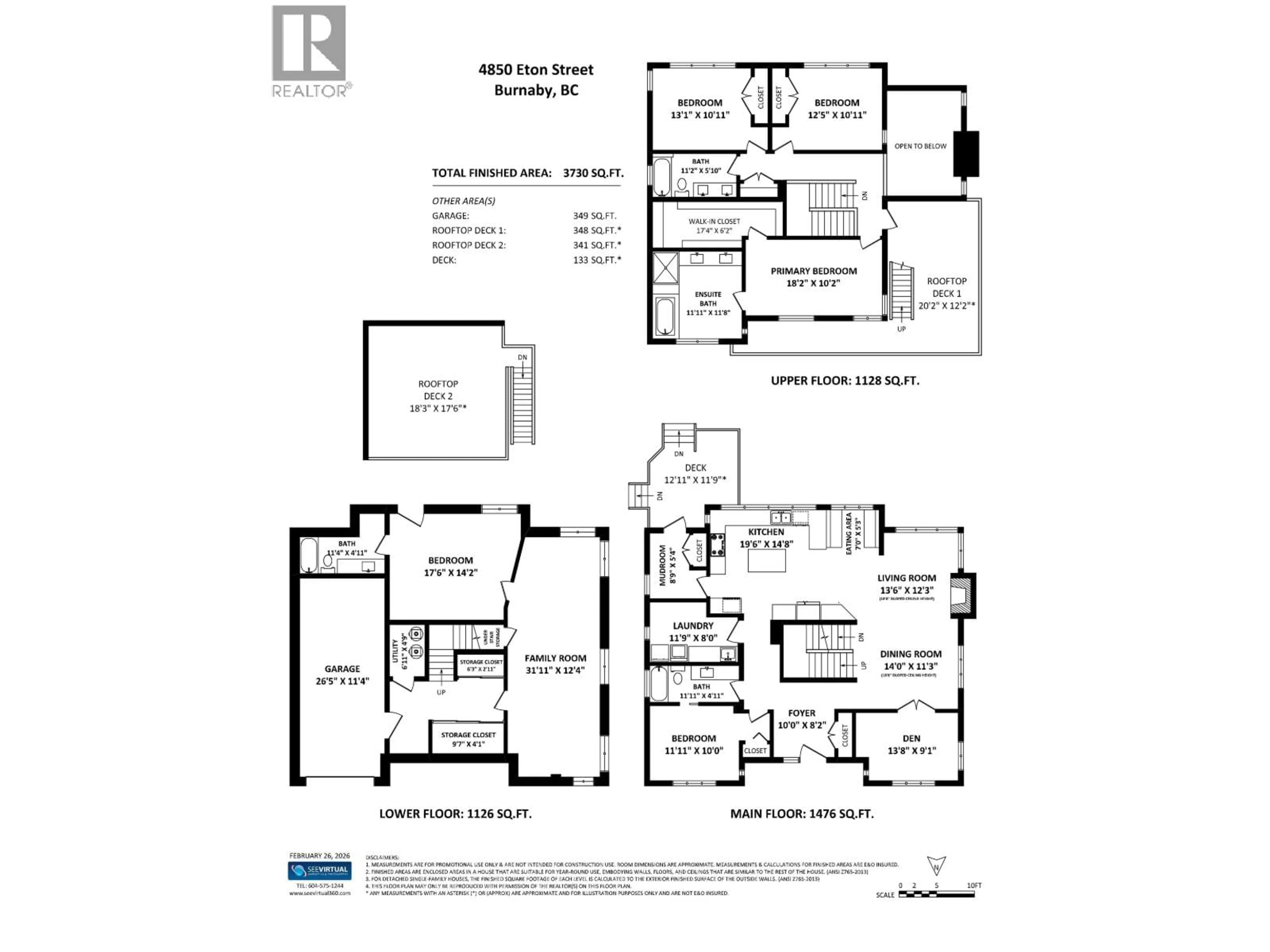 Floor plan for 4850 ETON STREET, Burnaby British Columbia V5C1K9