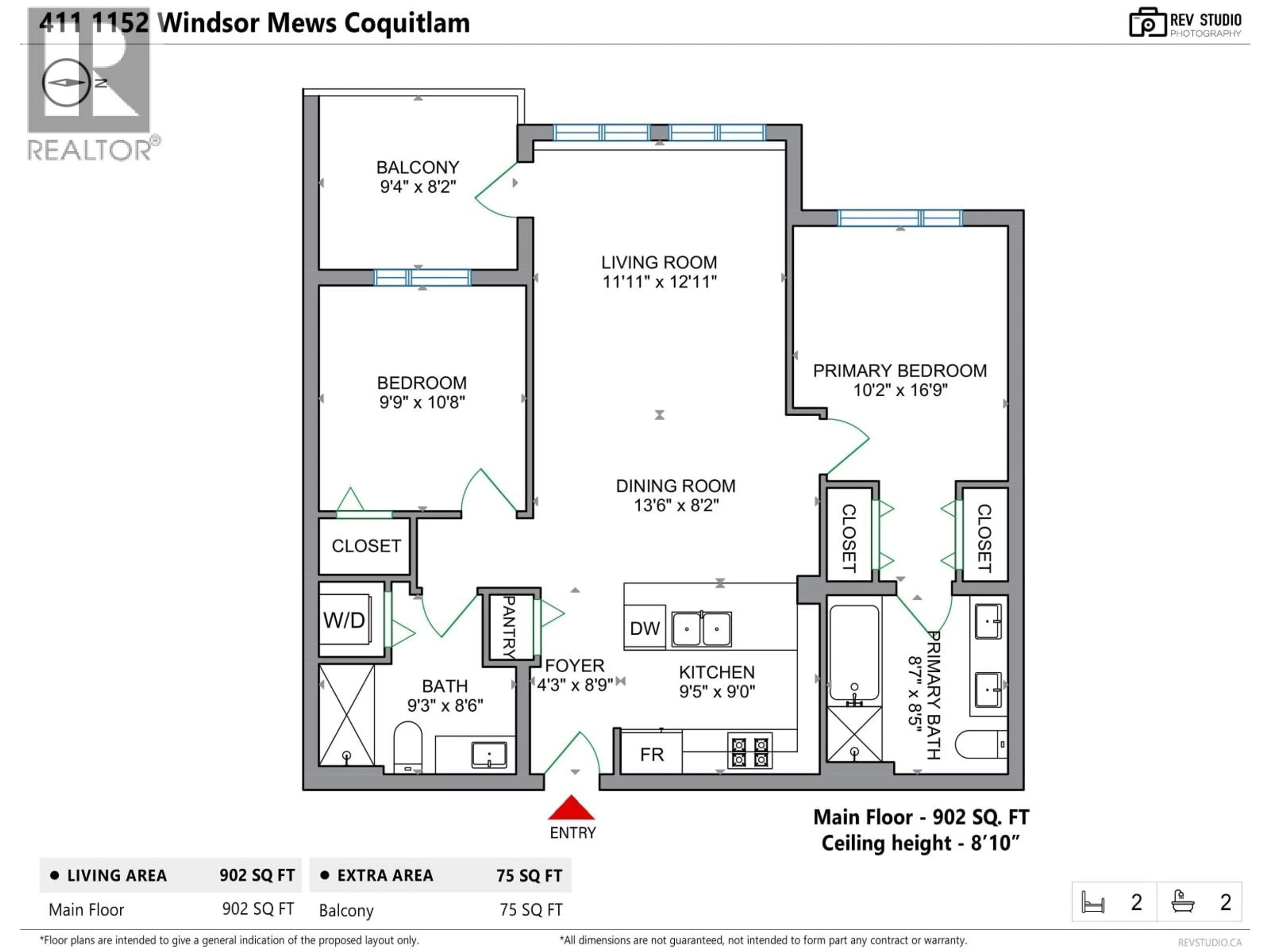 Floor plan for 411 - 1152 WINDSOR MEWS, Coquitlam British Columbia V3B0N1