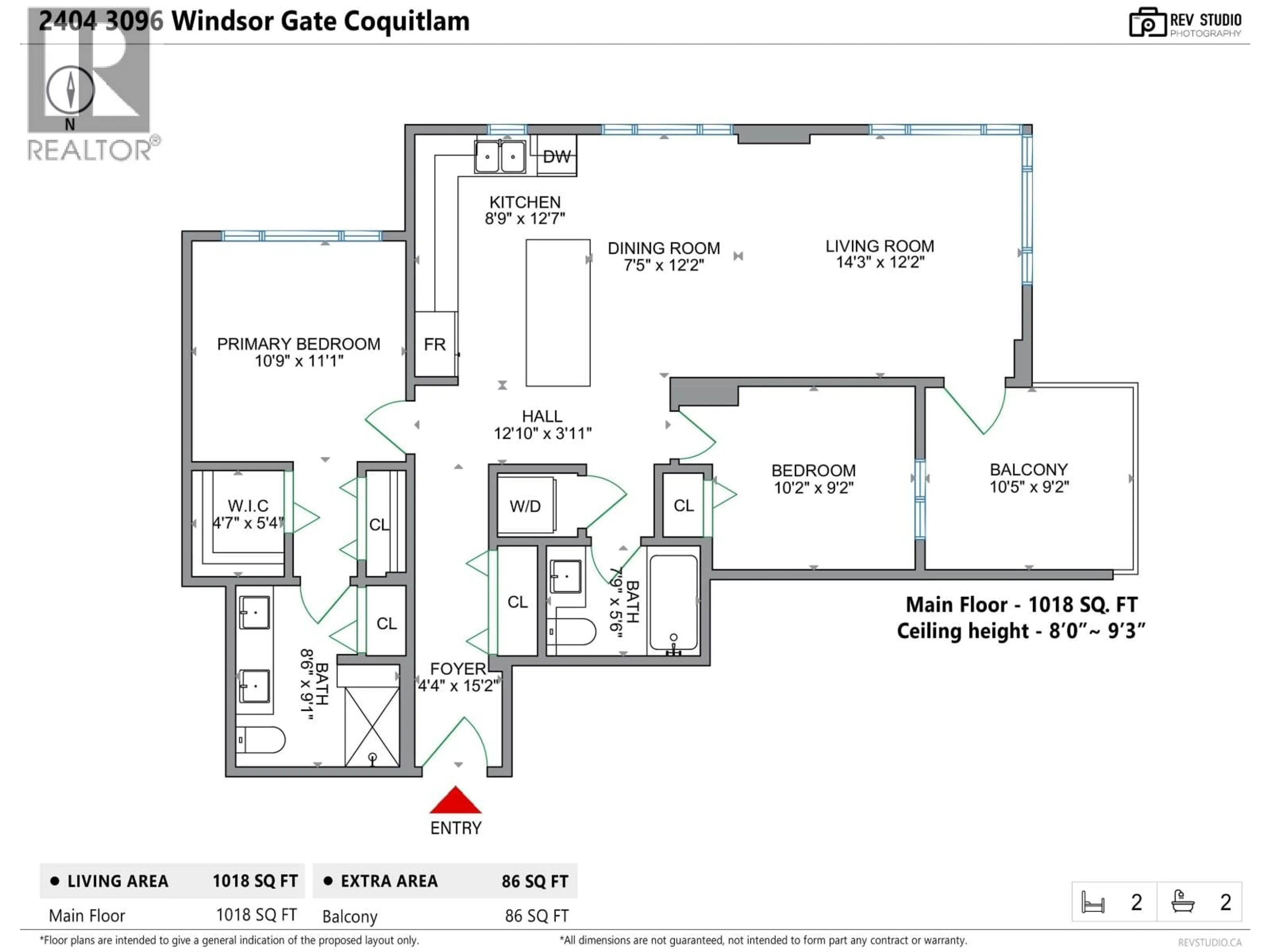 Floor plan for 2404 - 3096 WINDSOR GATE, Coquitlam British Columbia V3B0P4