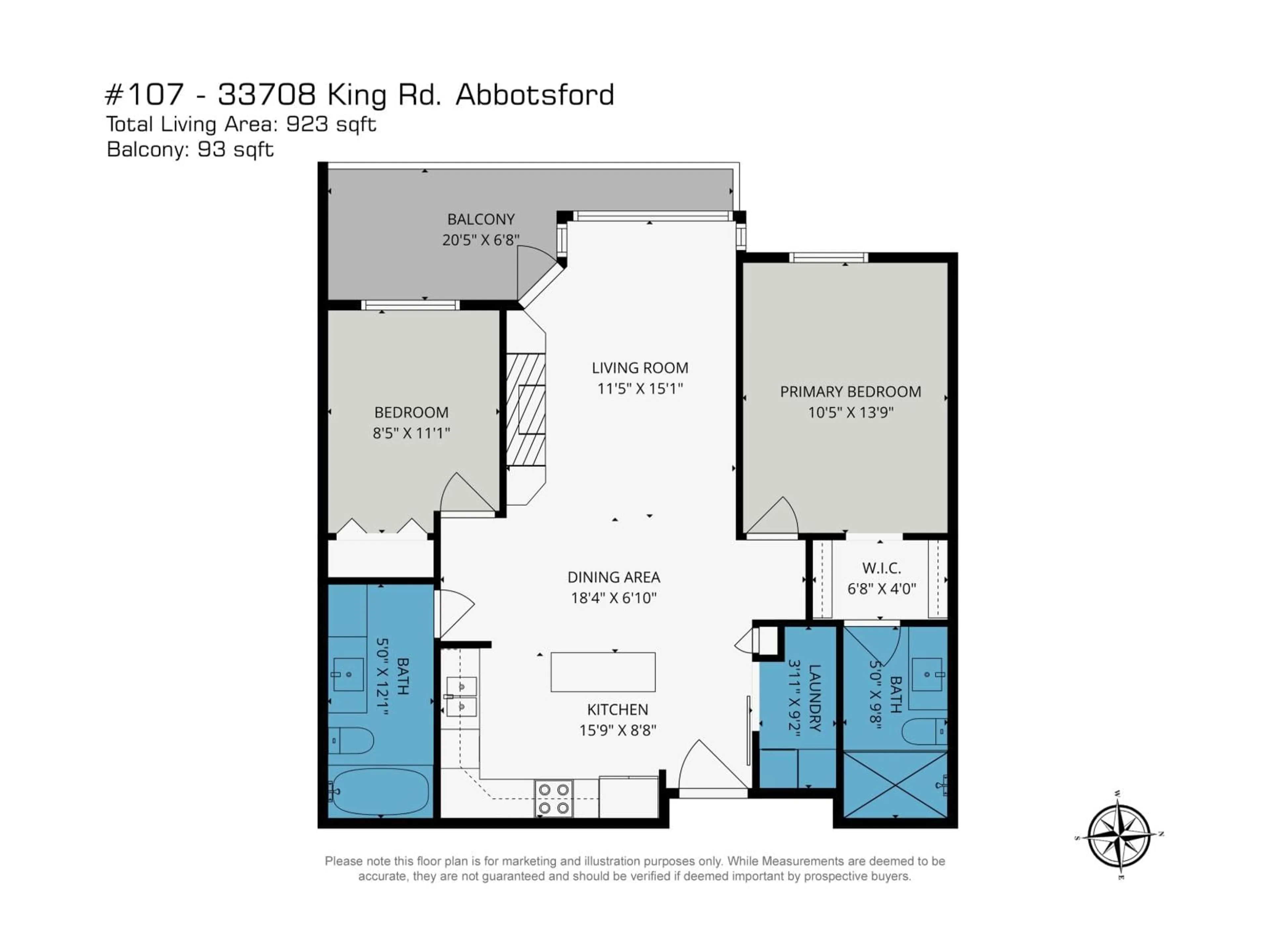 Floor plan for 107 - 33708 KING ROAD, Abbotsford British Columbia V2S8C6
