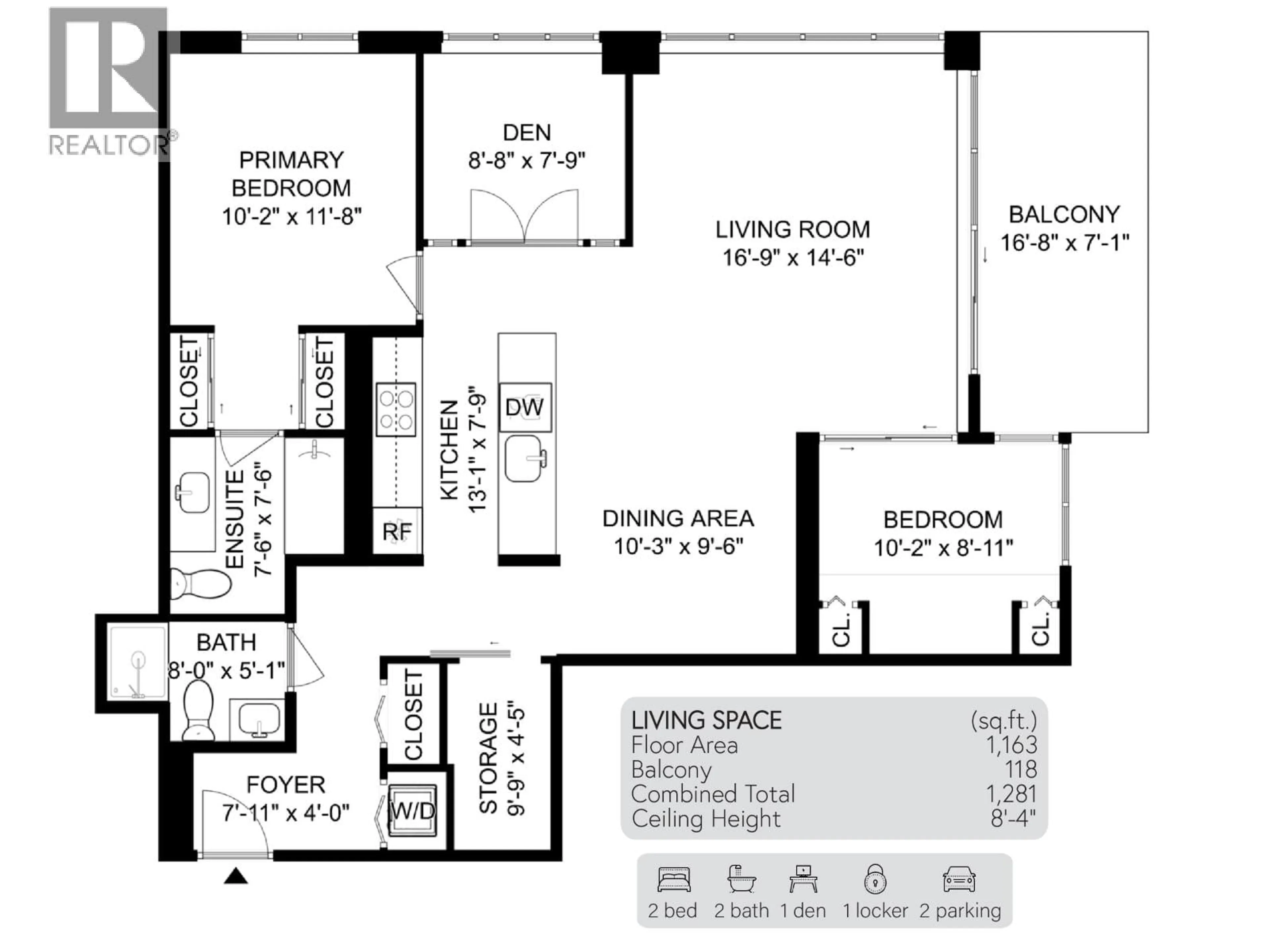 Floor plan for 801 - 1833 CROWE STREET, Vancouver British Columbia V5Y0A2