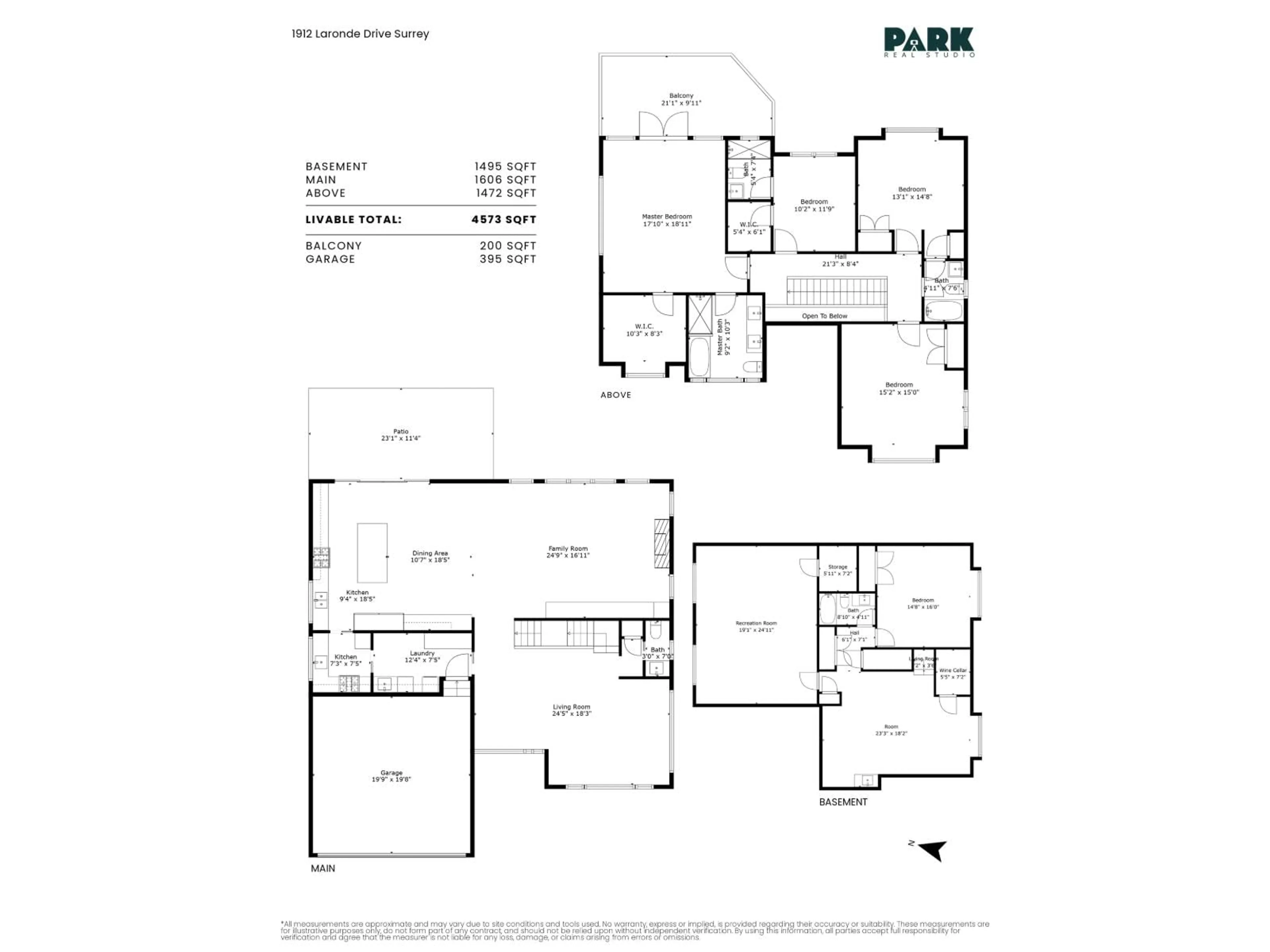 Floor plan for 1912 LARONDE DRIVE, Surrey British Columbia V4A9M9