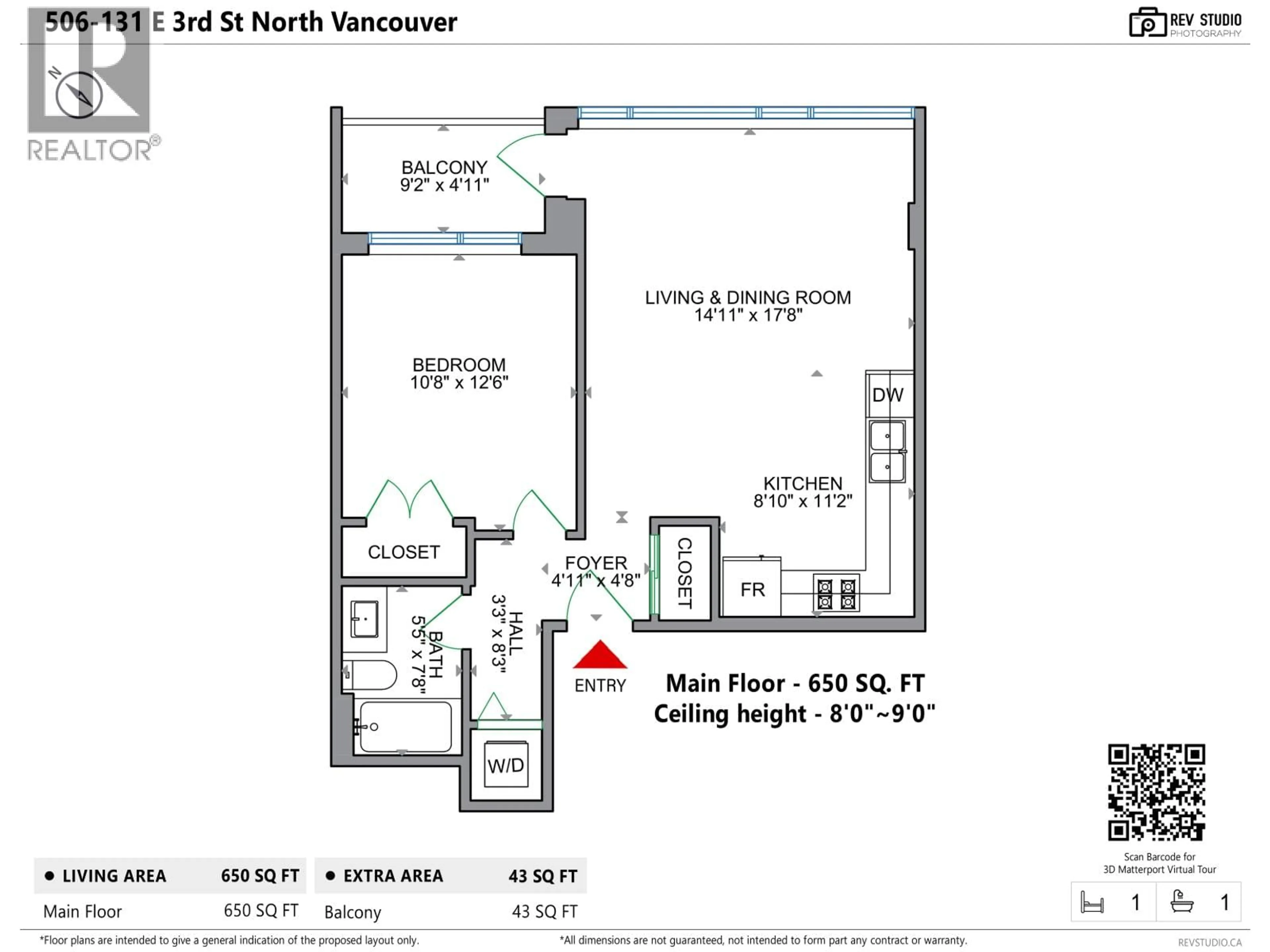 Floor plan for 506 - 131 3RD STREET, North Vancouver British Columbia V7L0E3