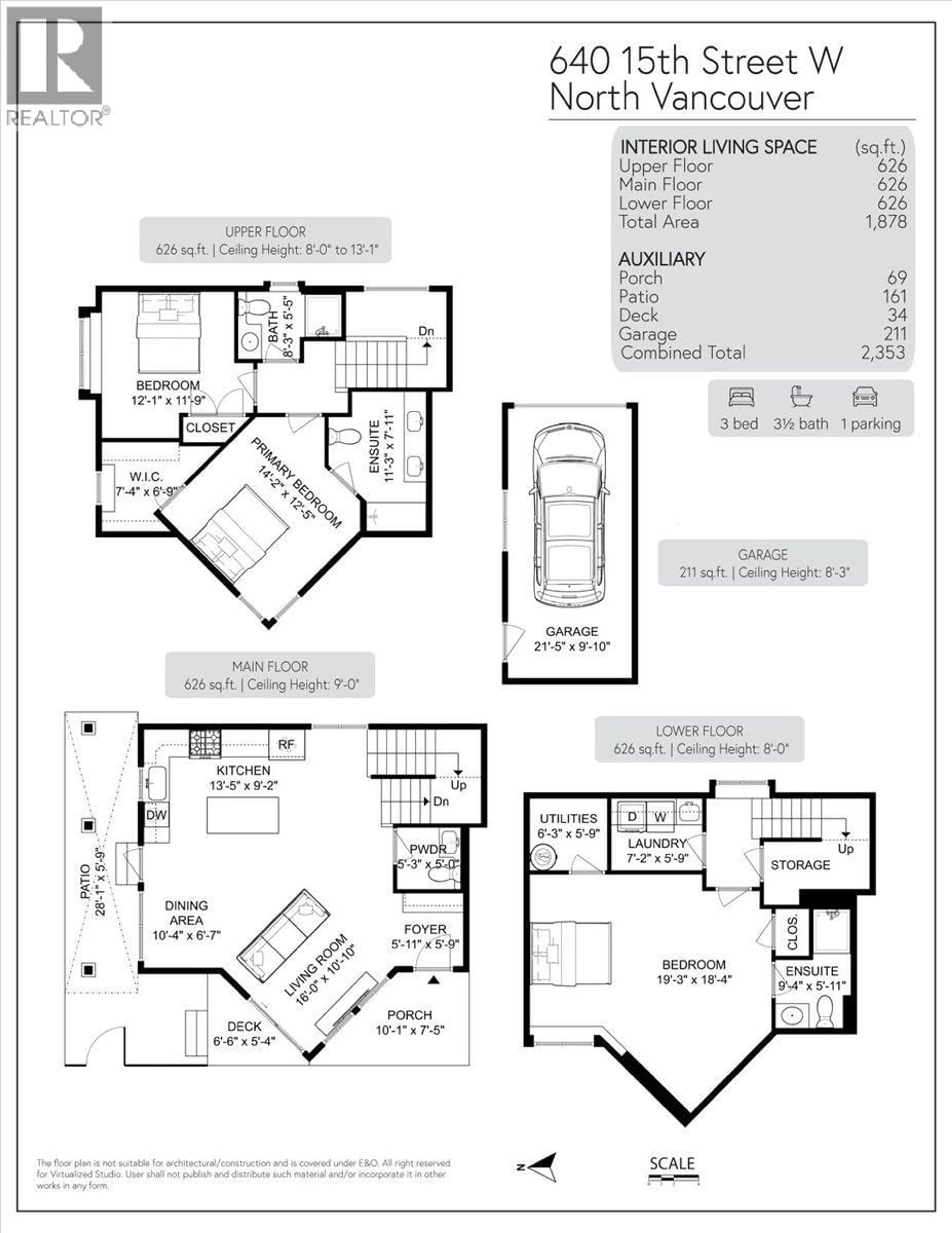 Floor plan for 640 15TH STREET, North Vancouver British Columbia V7M1S9