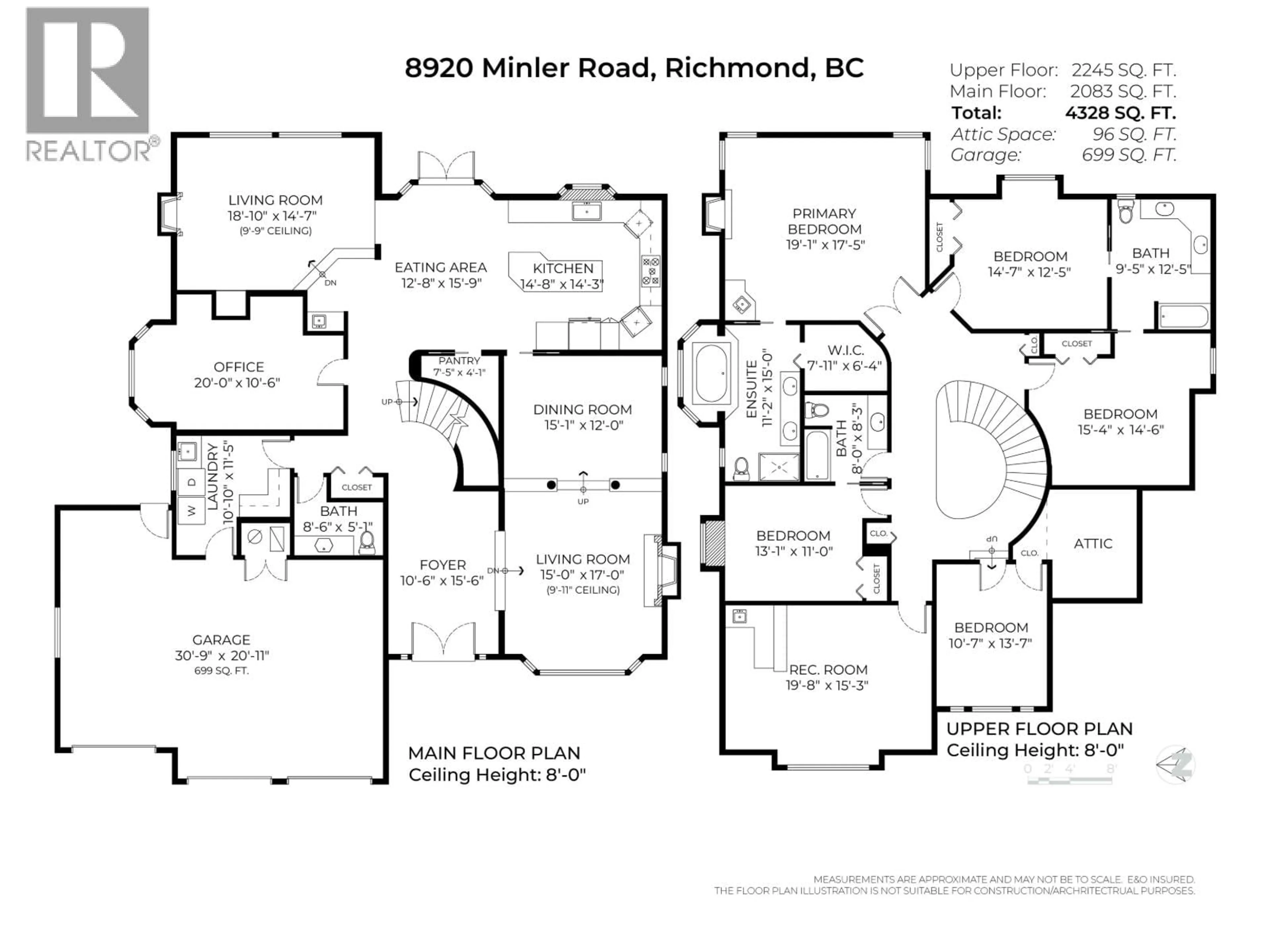 Floor plan for 8920 MINLER ROAD, Richmond British Columbia V7C3T9