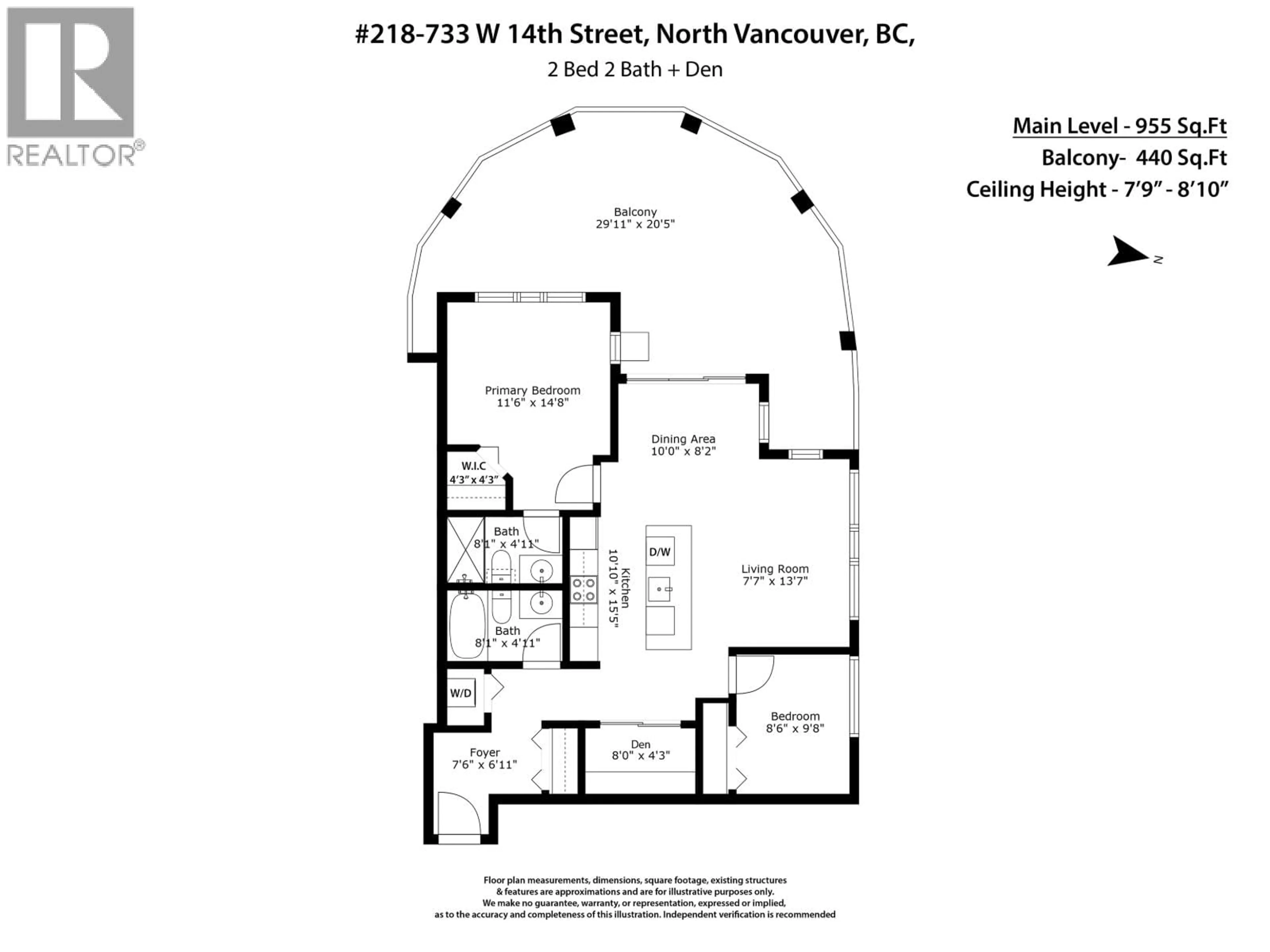 Floor plan for 218 - 733 14TH STREET, North Vancouver British Columbia V7M0C6