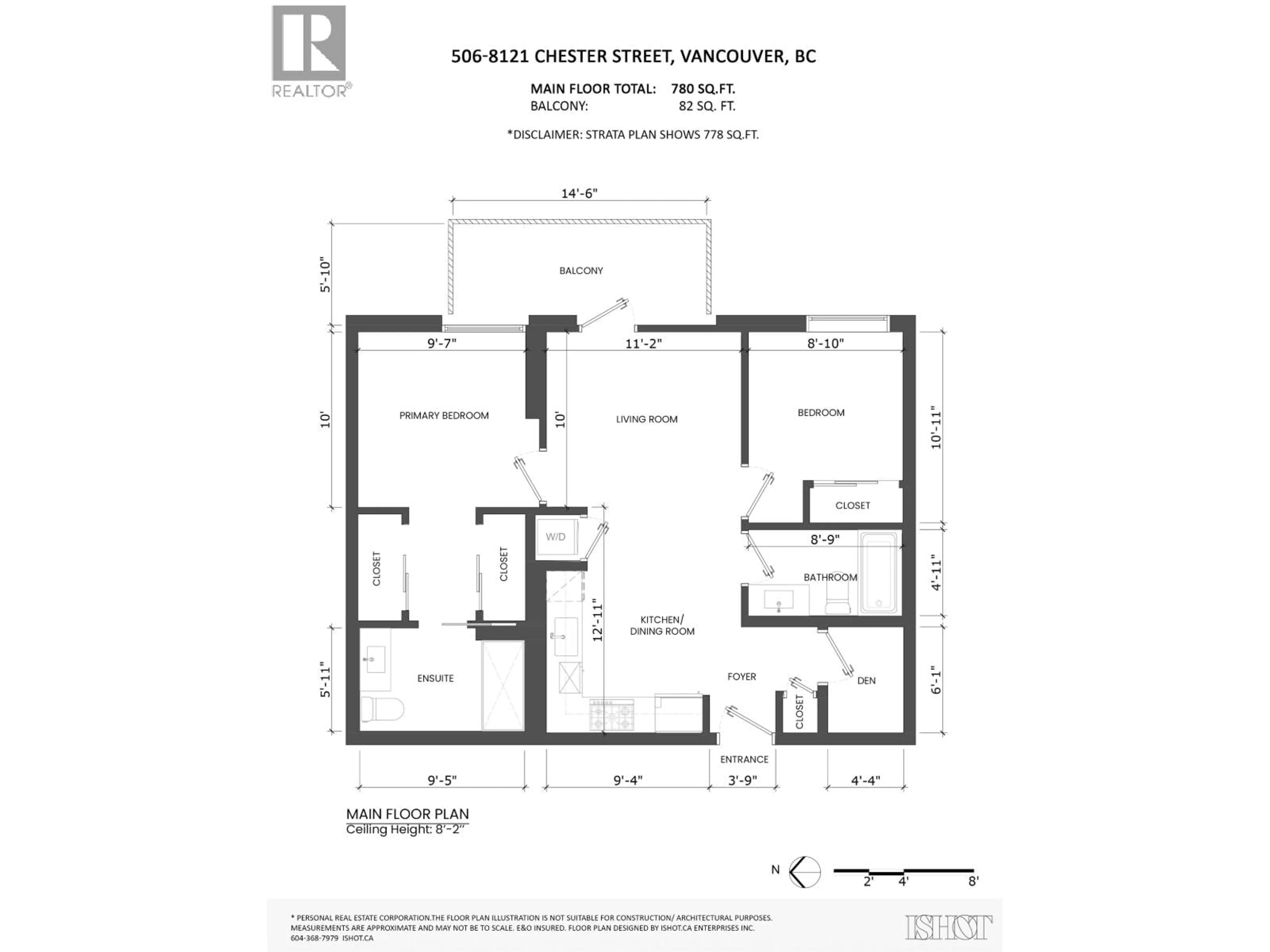 Floor plan for 506 - 8121 CHESTER STREET, Vancouver British Columbia V5X0J9