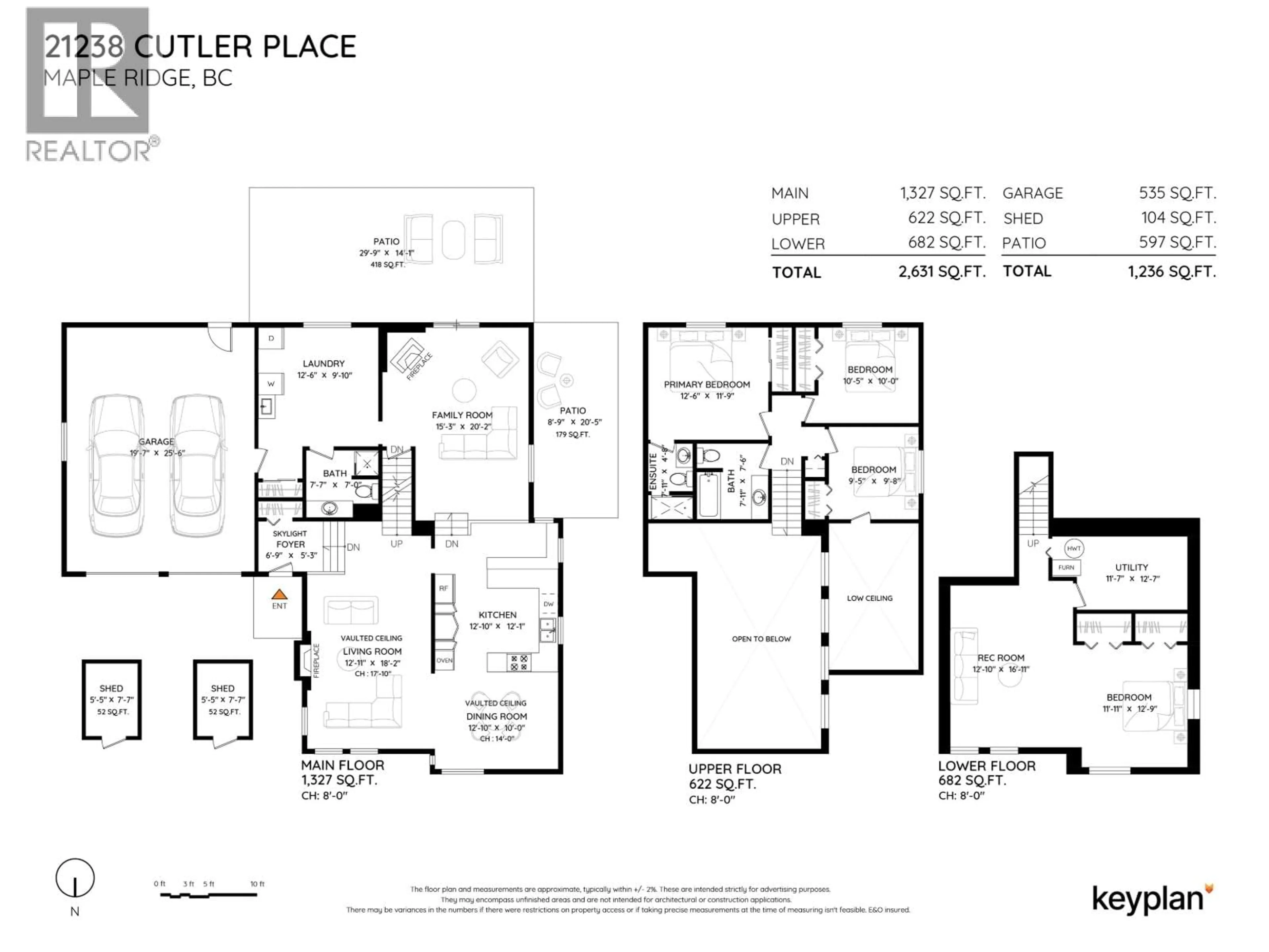 Floor plan for 21238 CUTLER PLACE, Maple Ridge British Columbia V2X8P7