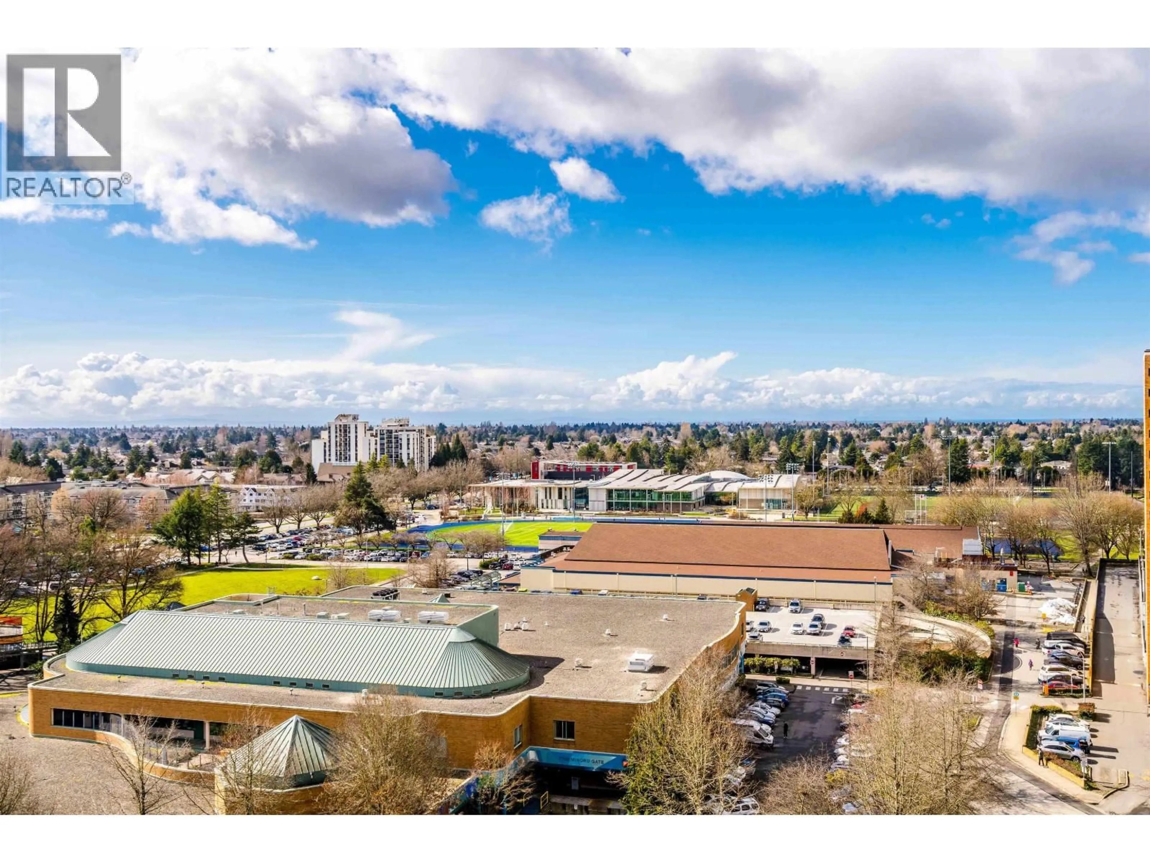 A pic from outside/outdoor area/front of a property/back of a property/a pic from drone, mountain view for 1213 - 6808 MINORU BOULEVARD, Richmond British Columbia V6Y0M7