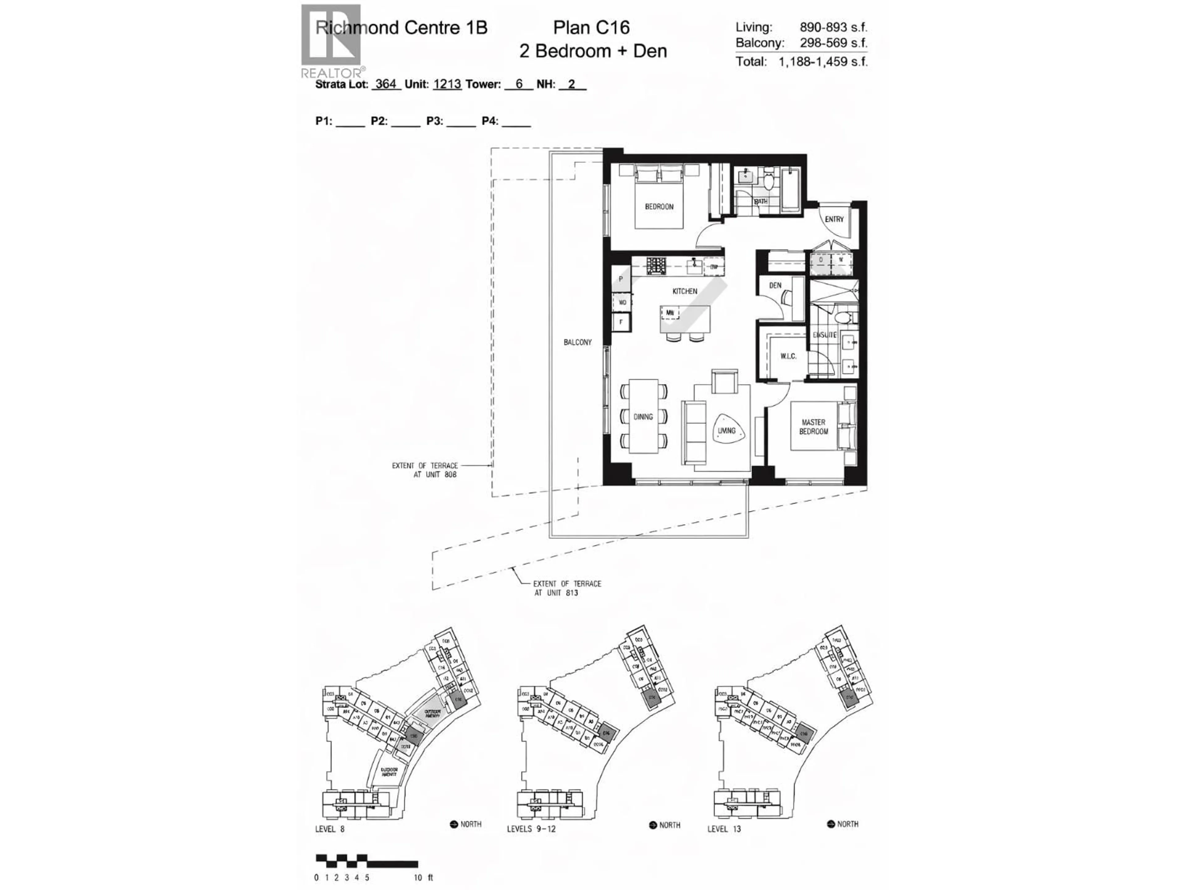 Floor plan for 1213 - 6808 MINORU BOULEVARD, Richmond British Columbia V6Y0M7