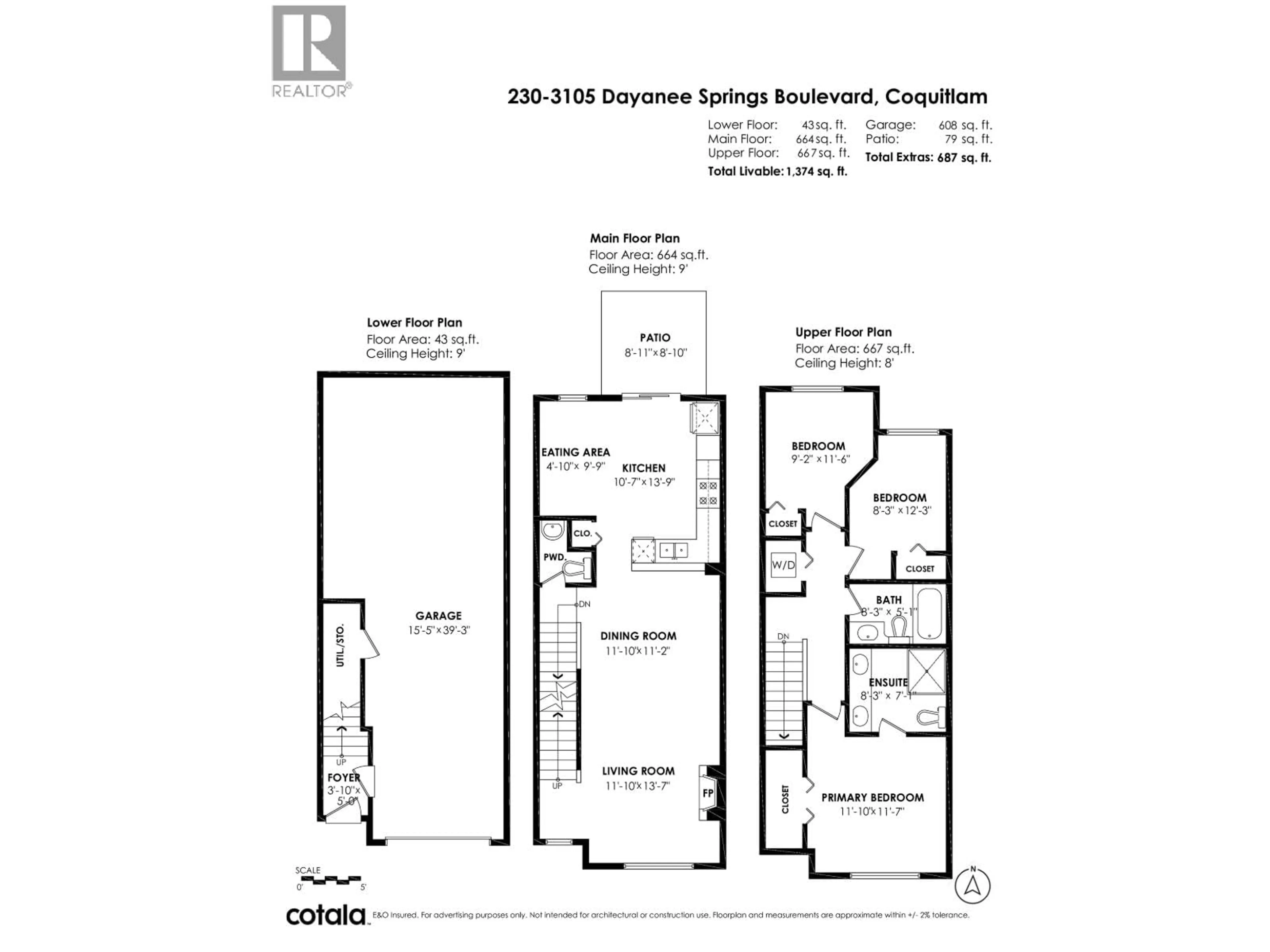 Floor plan for 230 - 3105 DAYANEE SPRINGS BOULEVARD, Coquitlam British Columbia V3E0C2