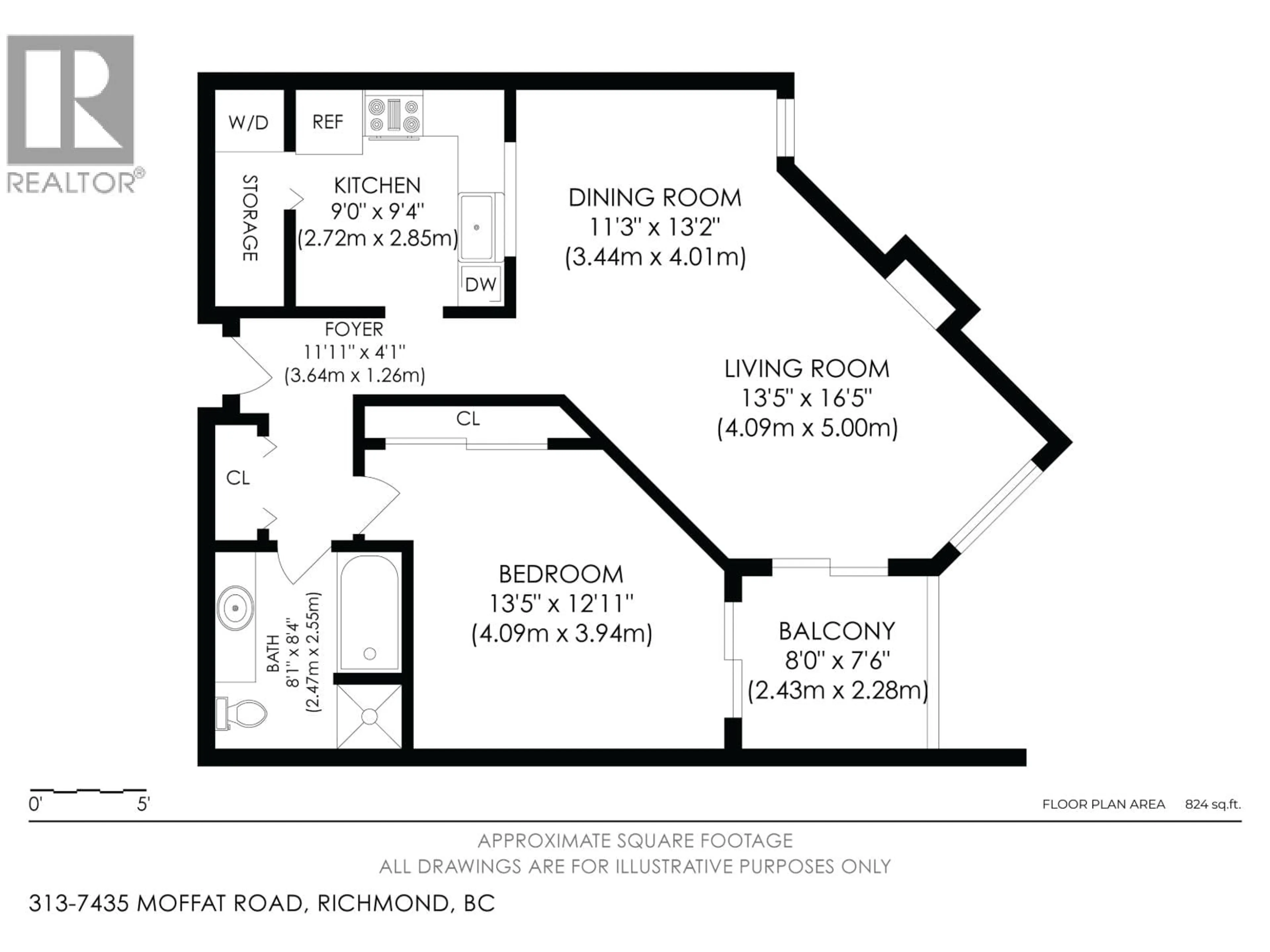 Floor plan for 313 - 7435 MOFFATT ROAD, Richmond British Columbia V6Y1X9