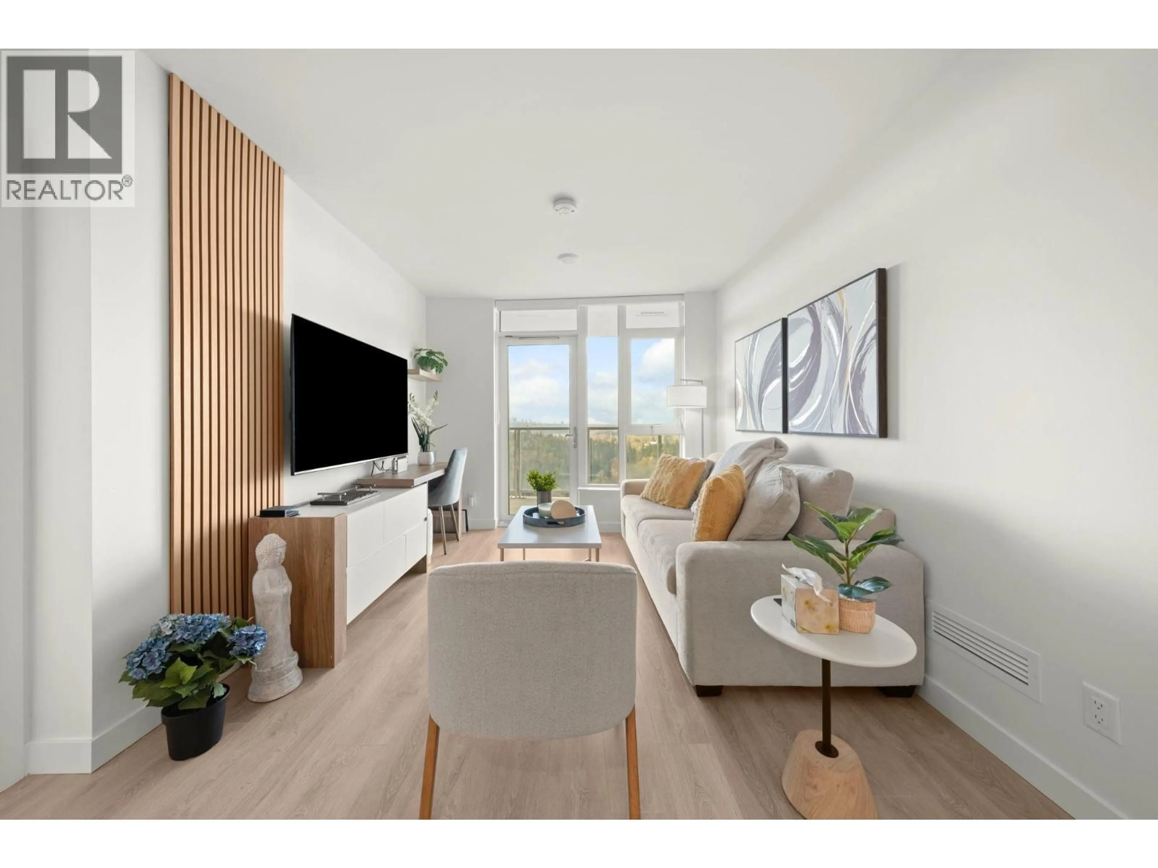 Living room with furniture, wood/laminate floor for 2608 - 318 ALDERSON AVENUE, Coquitlam British Columbia V3K0J1