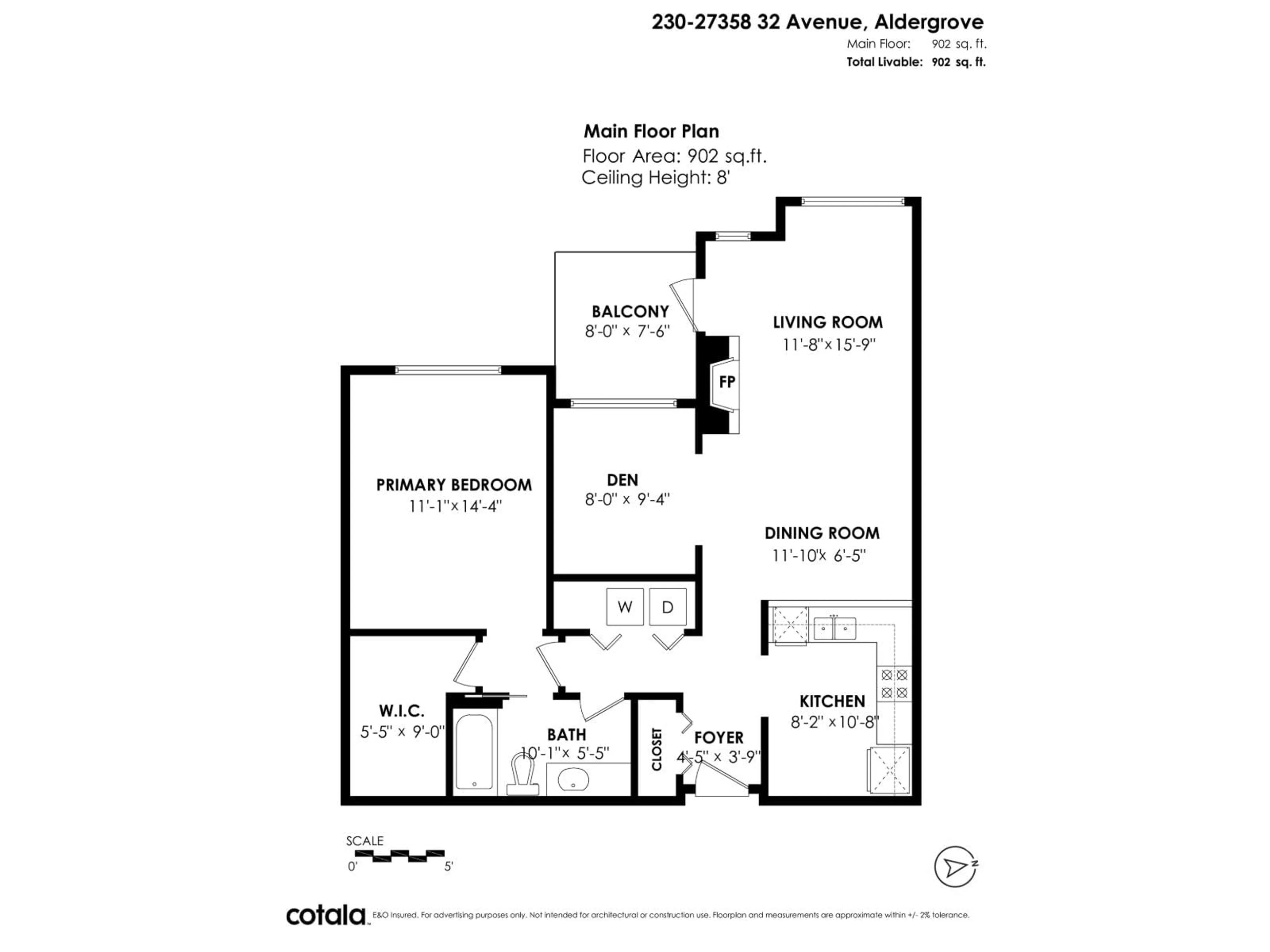 Floor plan for 230 - 27358 32 AVENUE, Langley British Columbia V4W3M5