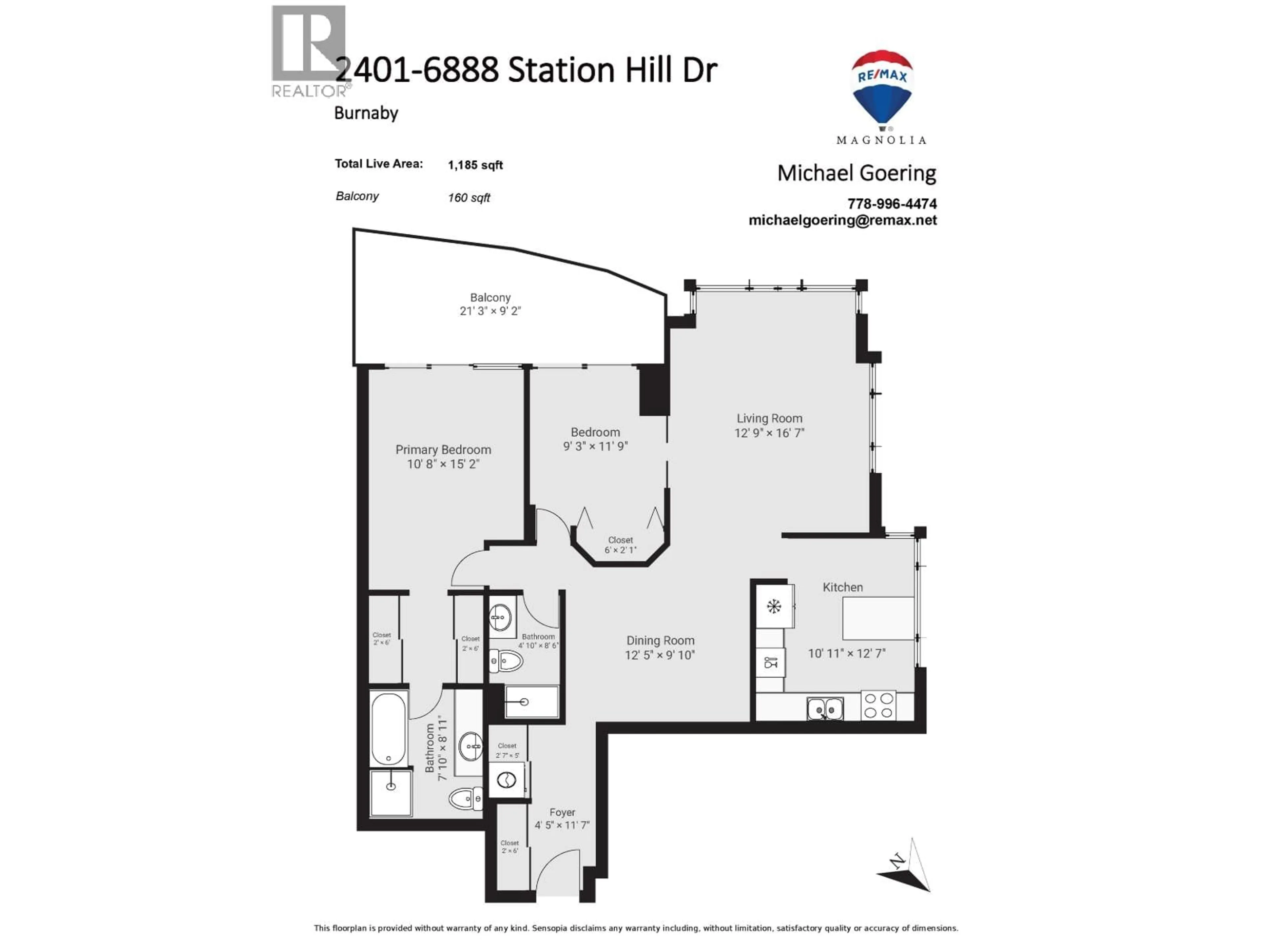 Floor plan for 2401 - 6888 STATION HILL DRIVE, Burnaby British Columbia V3N4X5