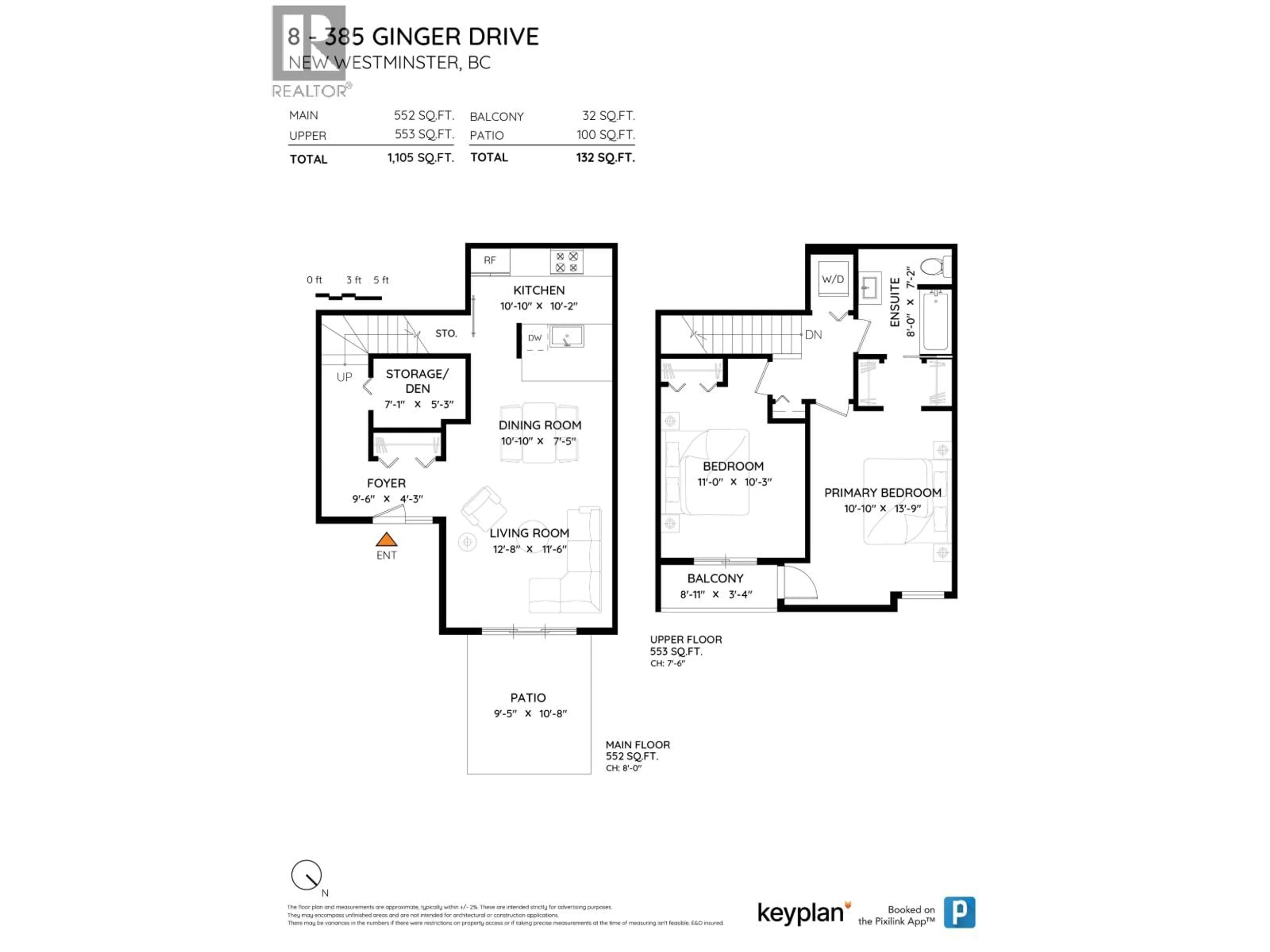 Floor plan for 8 - 385 GINGER DRIVE, New Westminster British Columbia V3L5L6