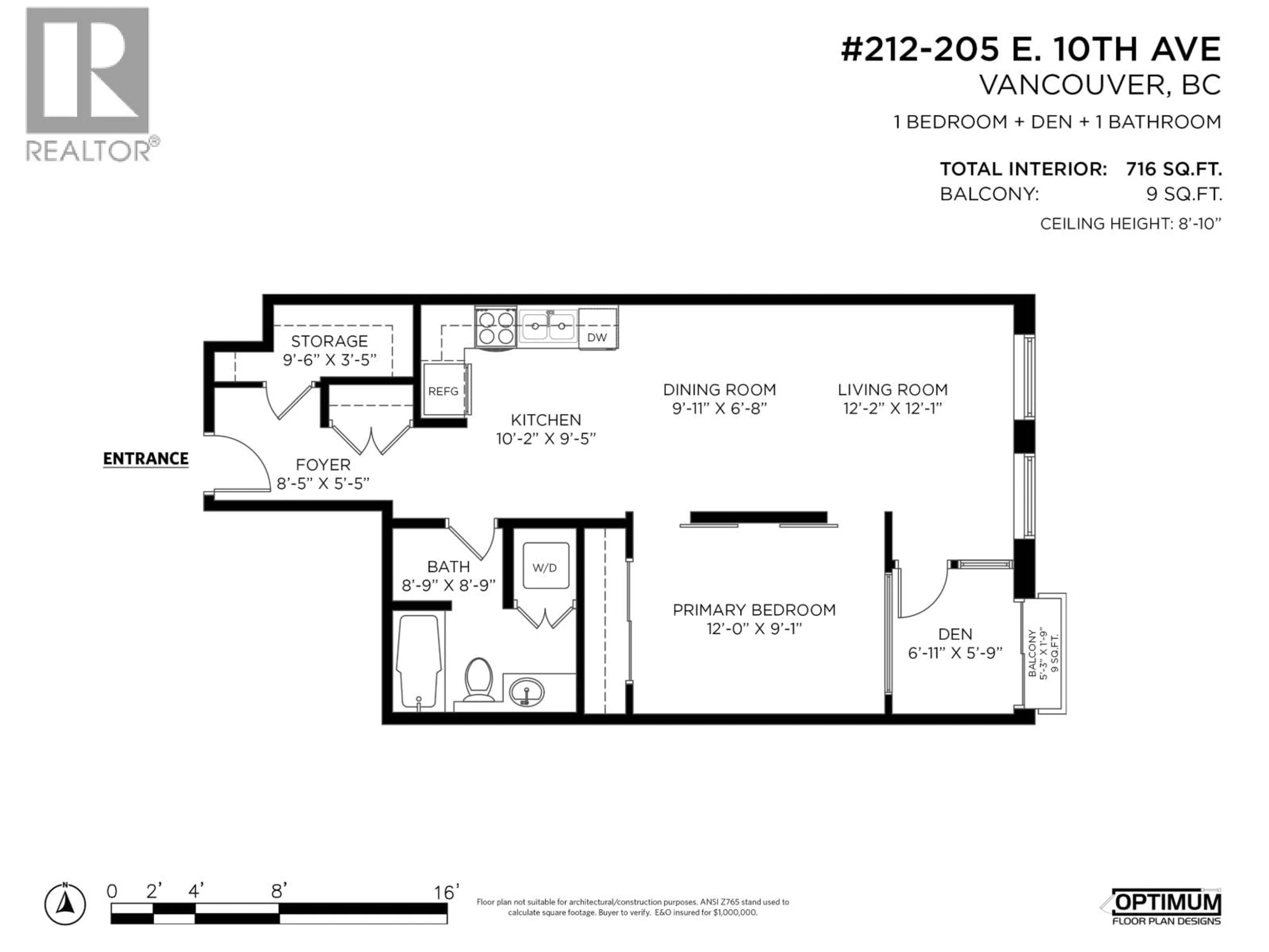 Floor plan for 212 - 205 10TH AVENUE, Vancouver British Columbia V5T4V6